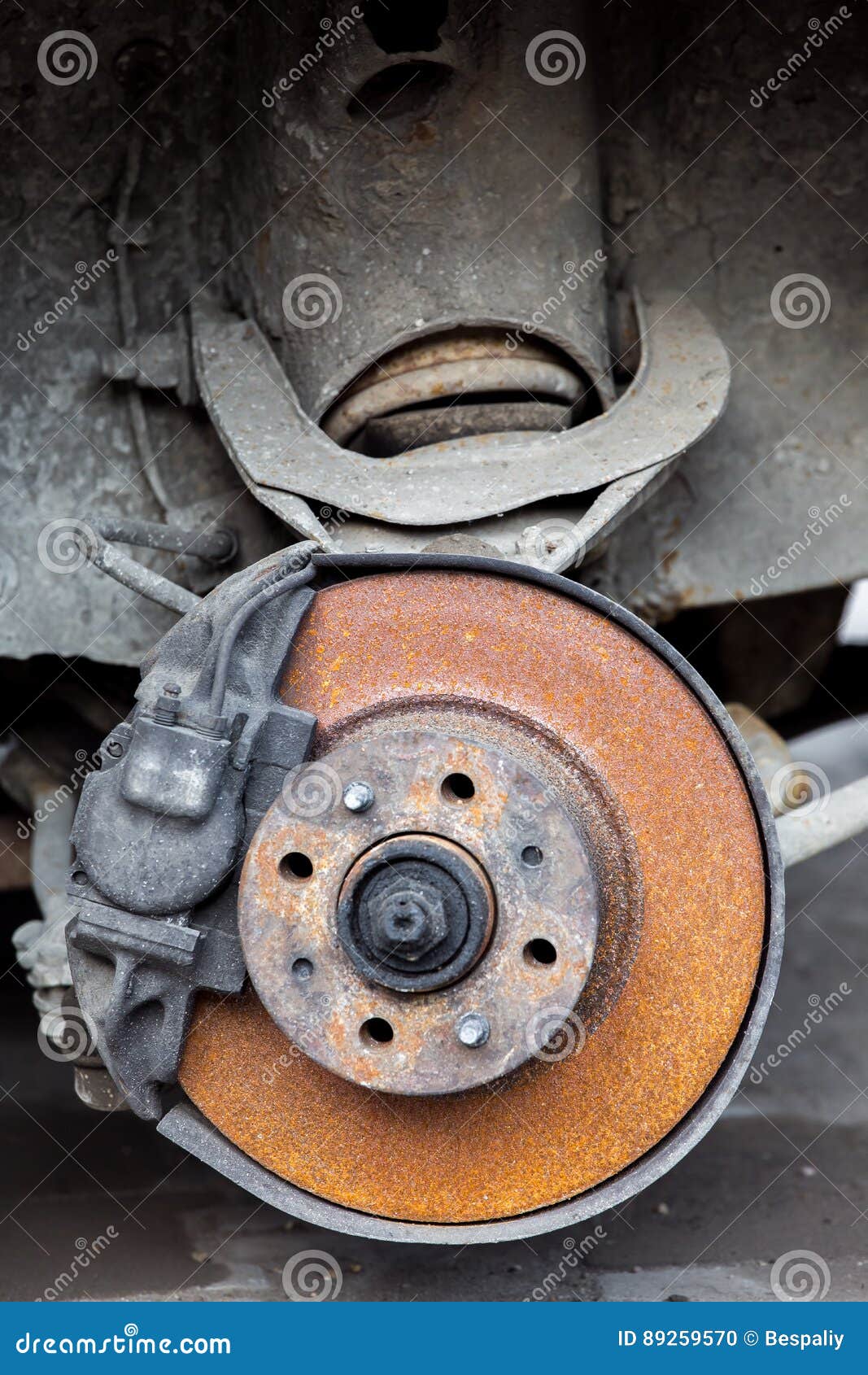 Old rusty car brakes. stock photo. Image of automobile 89259570