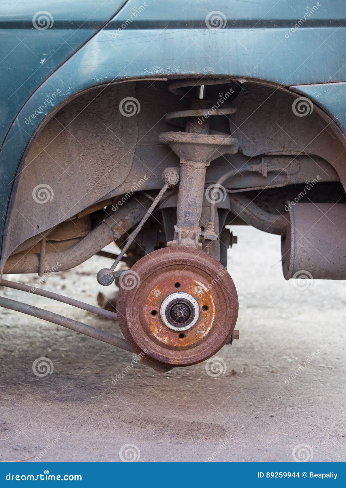 Old rusty car brakes. stock photo. Image of check, automotive 89259944