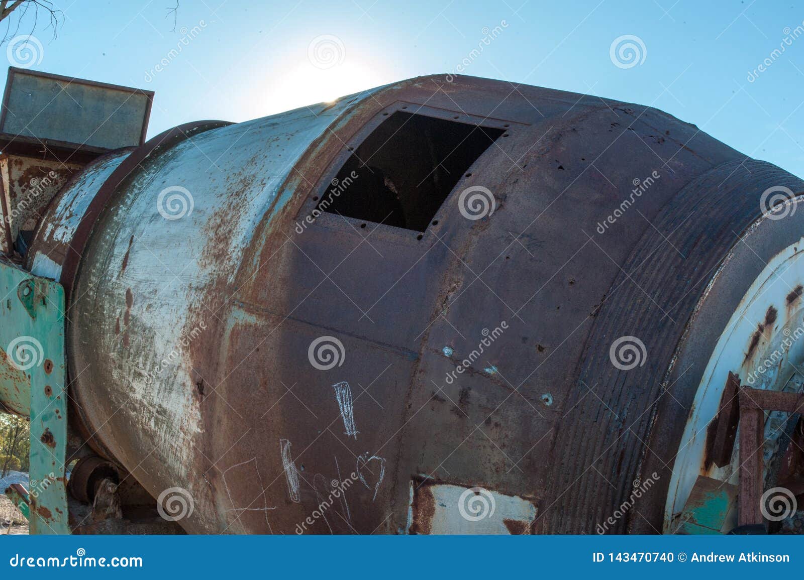 Old Rusty Cement Mixer Barrel Stock Photo - Image of barrel, material