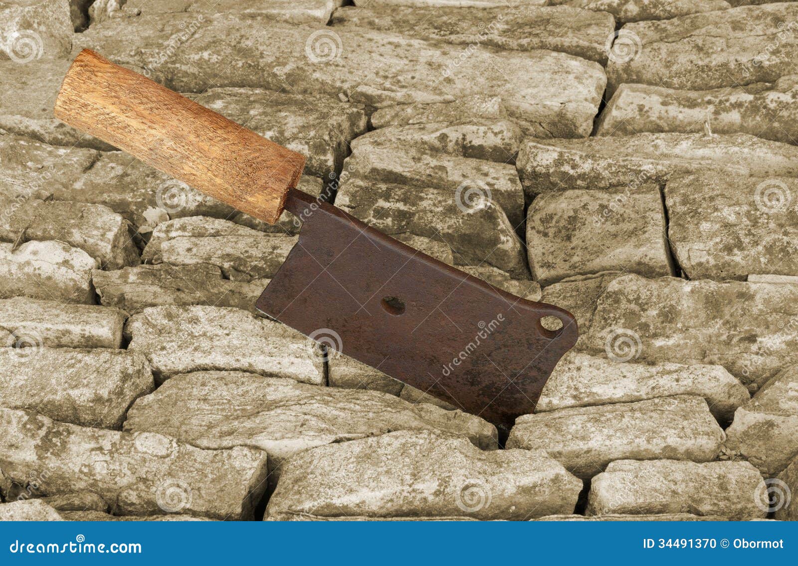 Old rusty cleaver stock photo. Image of blade, steel 34491370