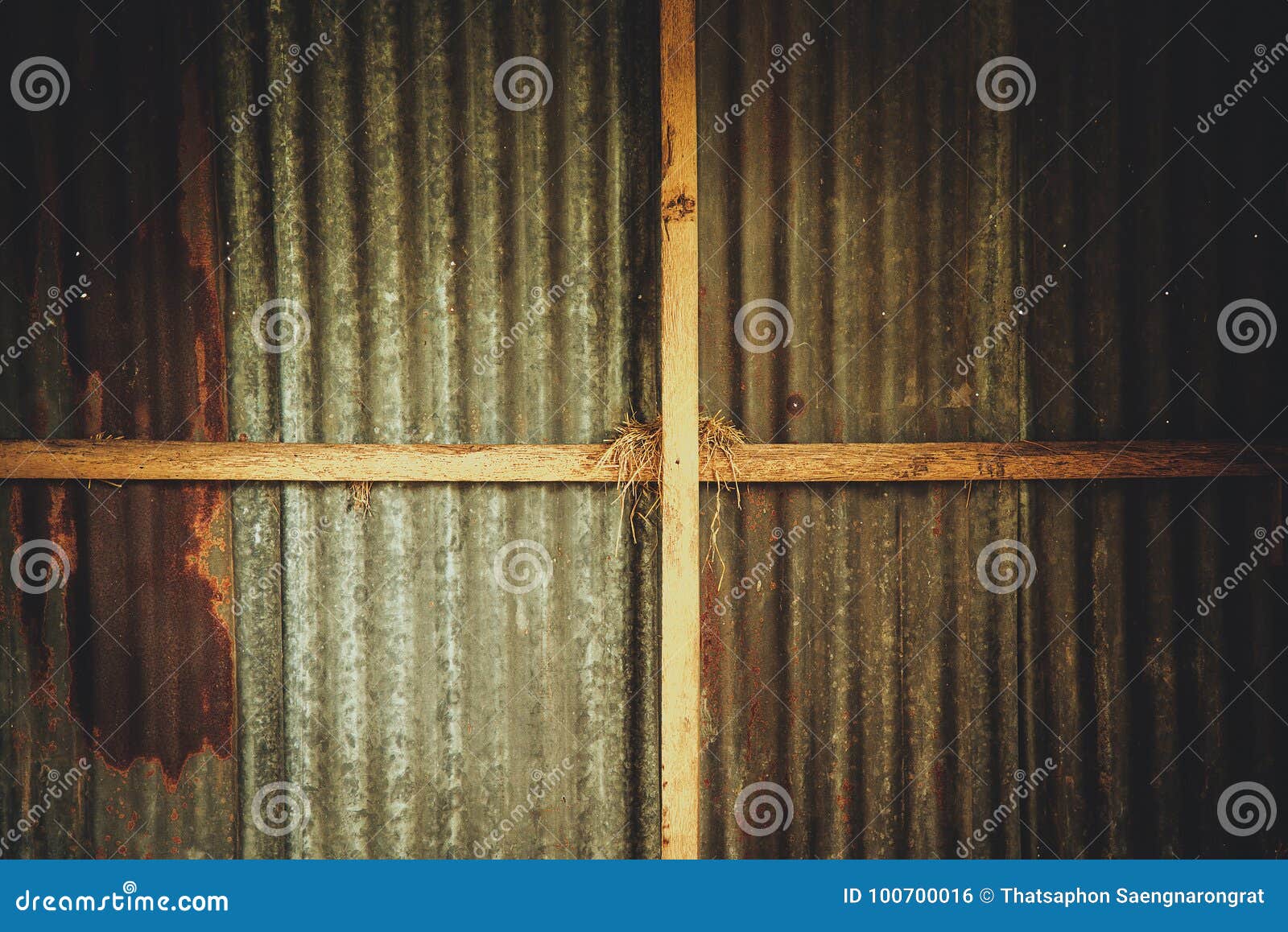 Old Rusty Corrugated Tin Zinc Metal Wall Stock Photo Image Of