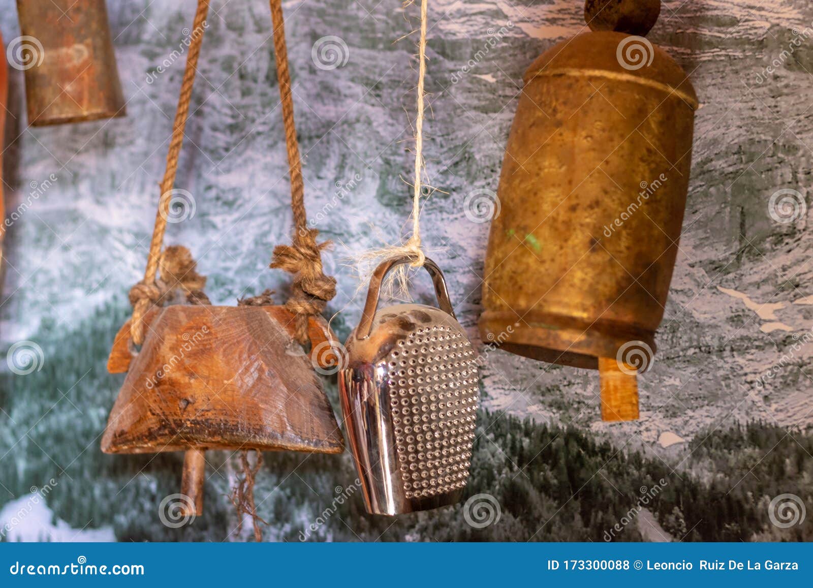 Old Rusty Cowbells for Cows Isolated Stock Photo Image of rural, goat