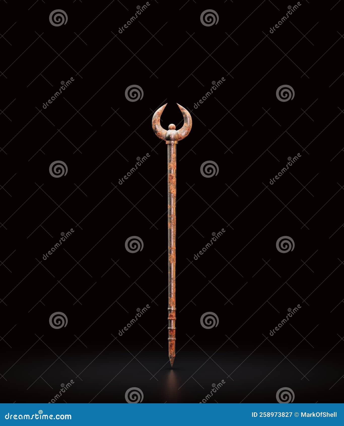 Old Rusty Metal Magic Wand and Stick. Witch Rod Stock Illustration