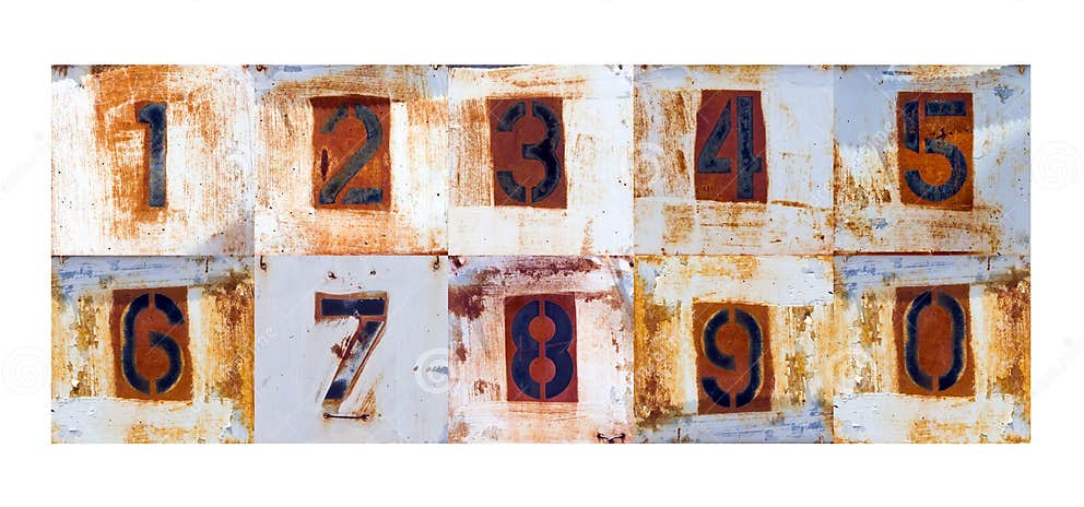 Old Rusty Metal Number Signs Stock Photo Image Of Design Metal 39610194