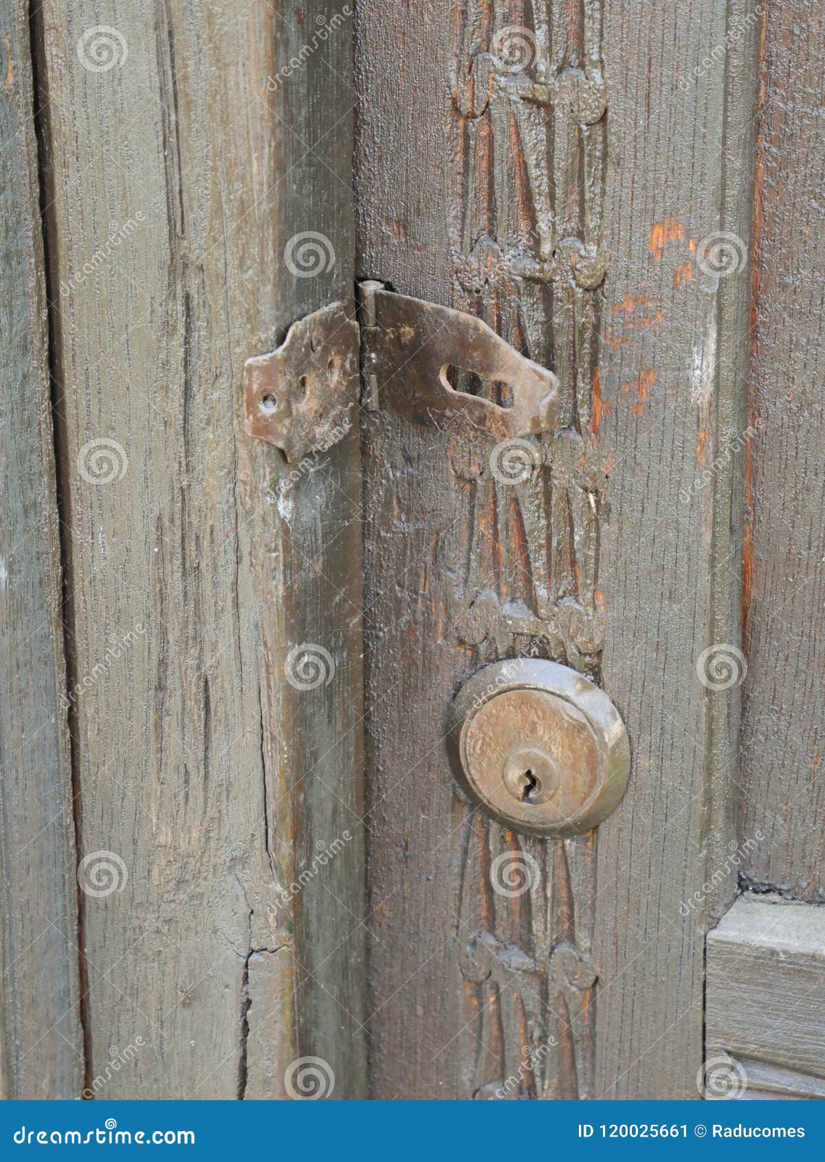 Old Rusty Metallic Hinge and Lock Stock Image Image of closed, door
