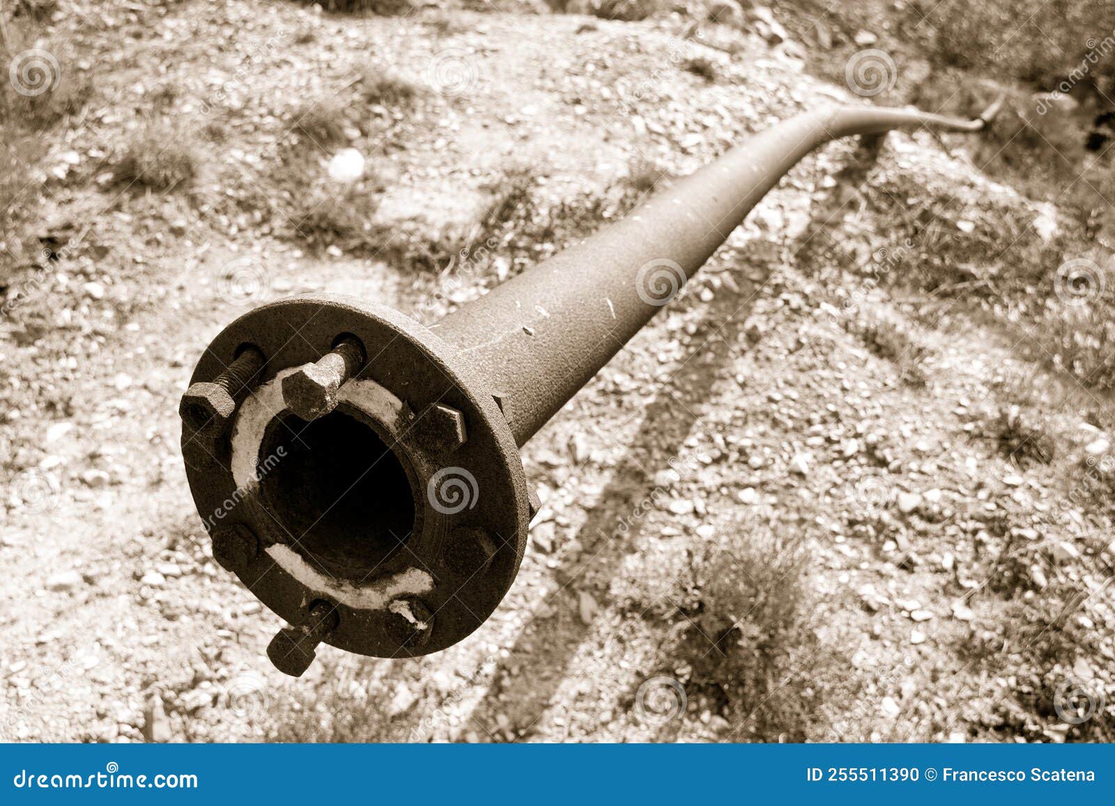 Old Rusty Pipeline with Flange and Bolts Stock Photo Image of