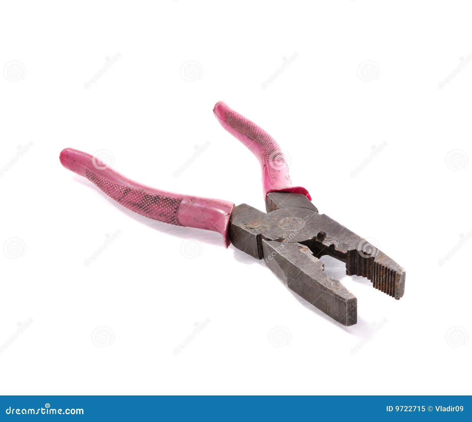 Old and Rusty Pliers with Pink Aged Handlers Stock Image Image of