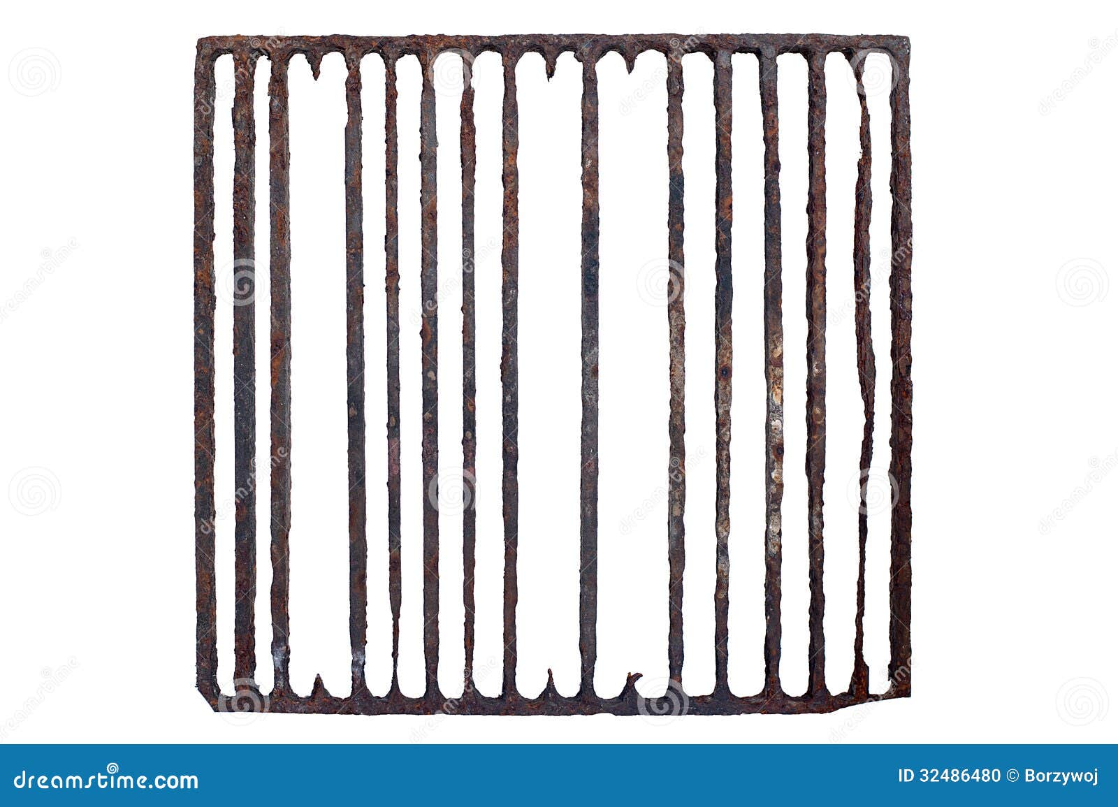 old, rusty prison grating