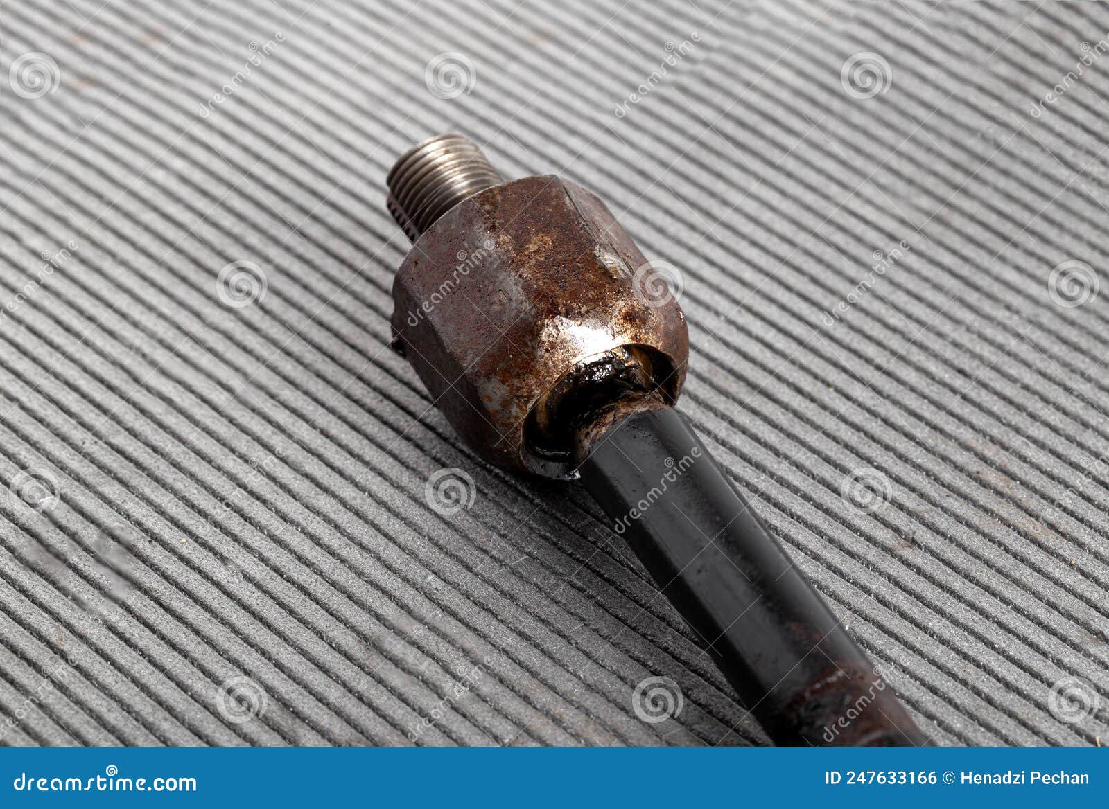 Rusty Steering Shaft Lever Isolated On White Background RoyaltyFree