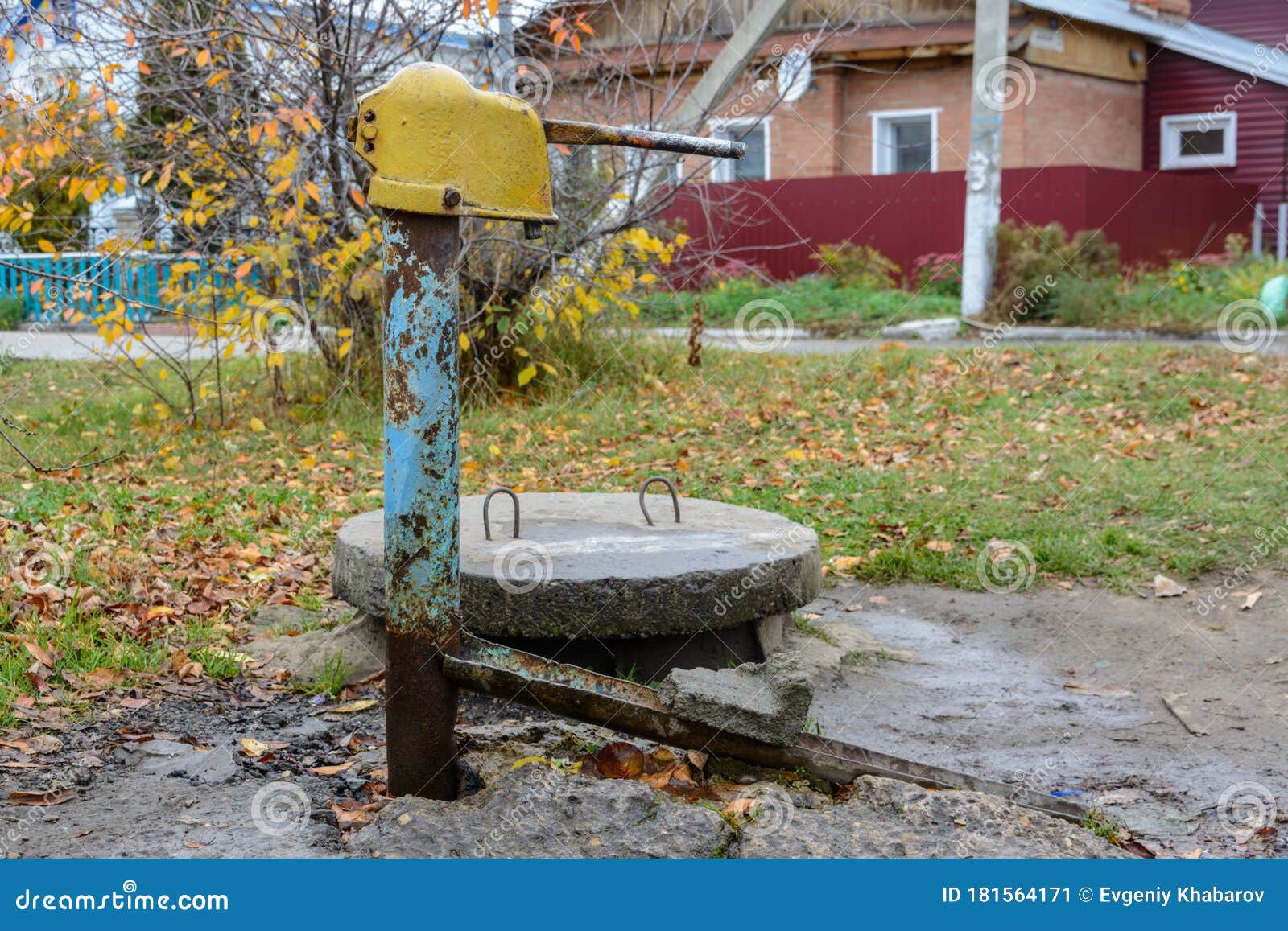 Old Rusty Street Water Standpipe. Old Vintage Water Standpipe Installed