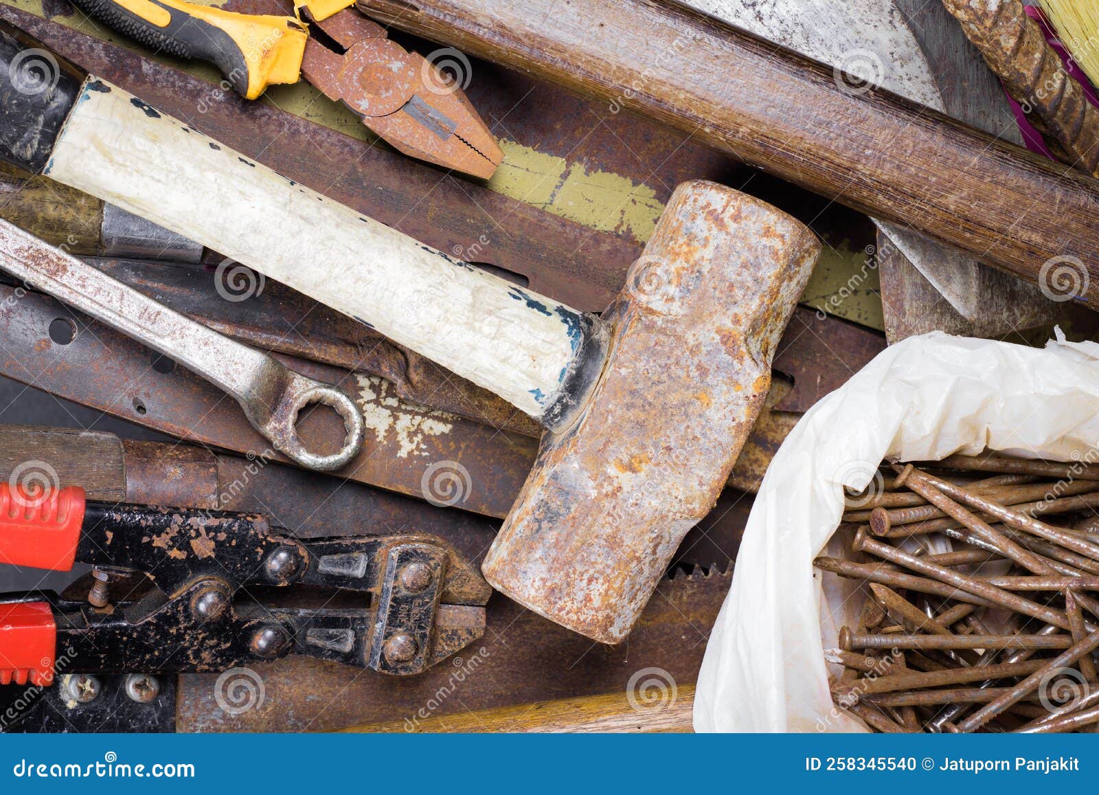 Defective hand tools stock photo. Image of hydrated 258345540