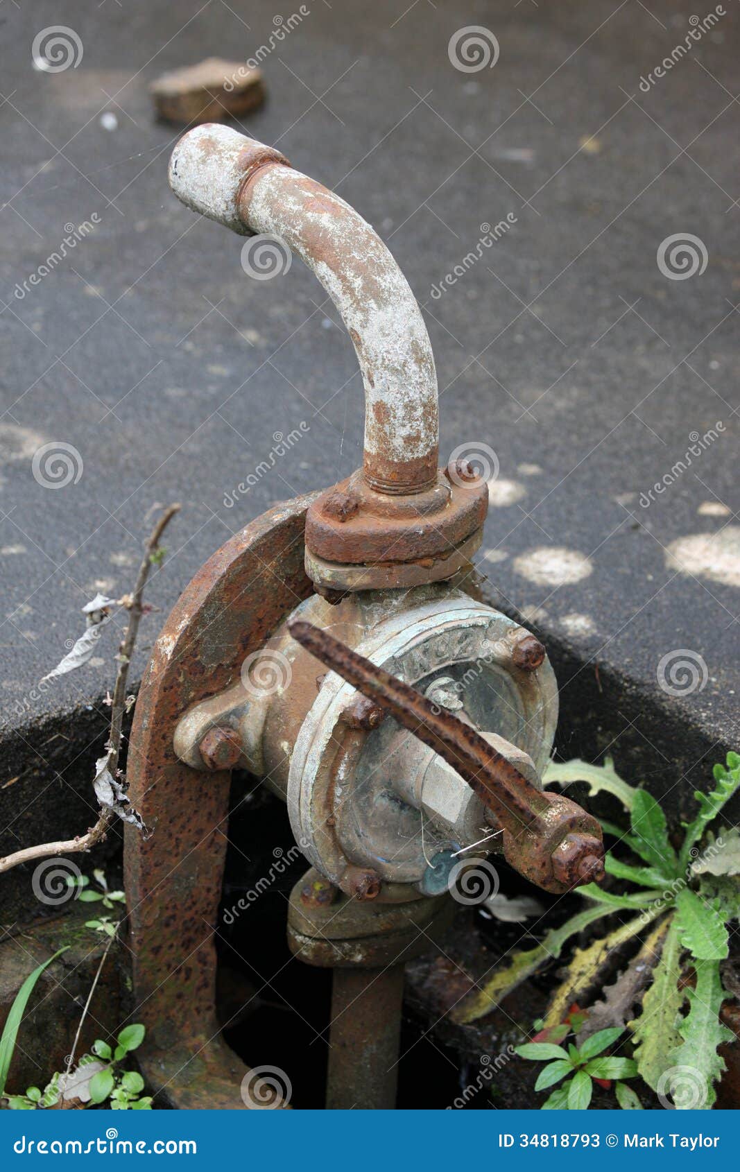 Old rusty water pump stock image. Image of metal, dirty 34818793