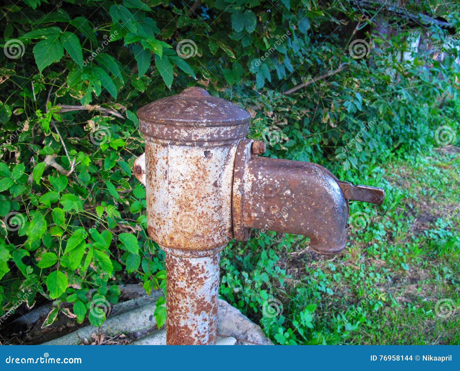 Old Rusty Water Pump in the Village Stock Photo Image of iron, rural