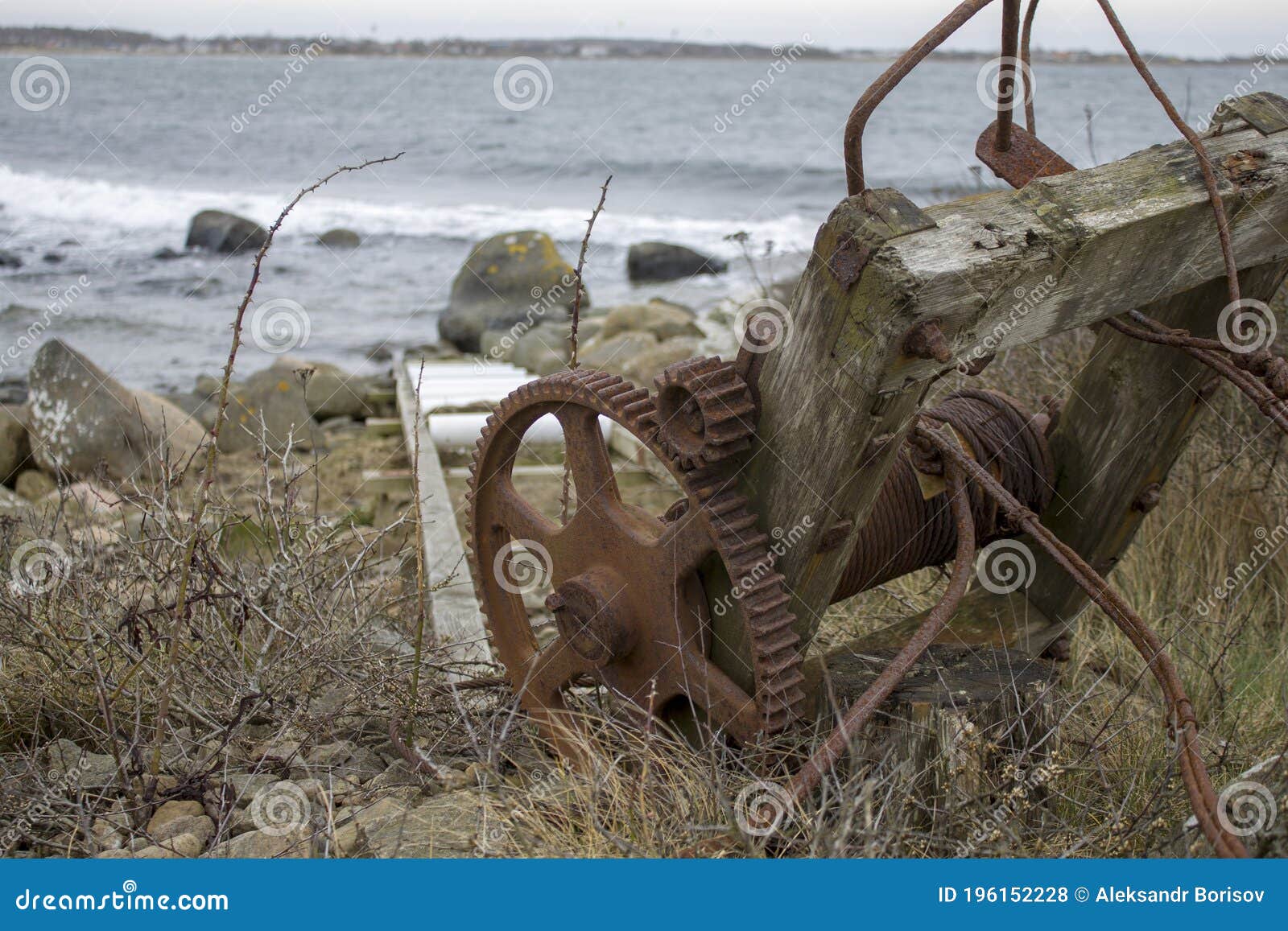 Old Rusty Winch for Pulling Boats Out Stock Photo Image of rusty, winch 196152228