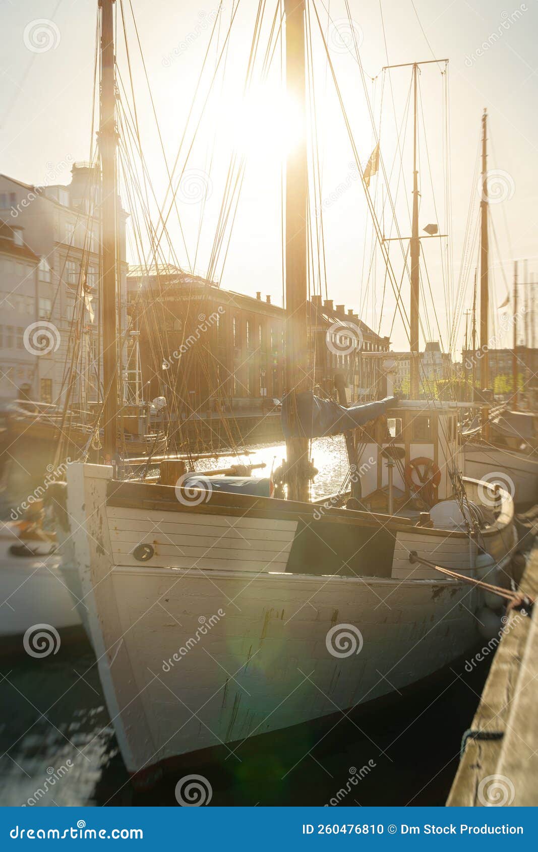 Old Sailing Boat Moored in Copenhagen Editorial Image Image of