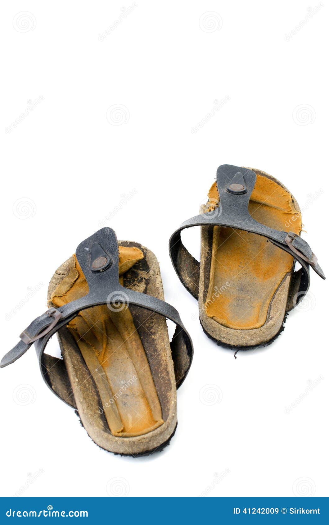 Old Sandals over white stock image. Image of flipflops - 41242009