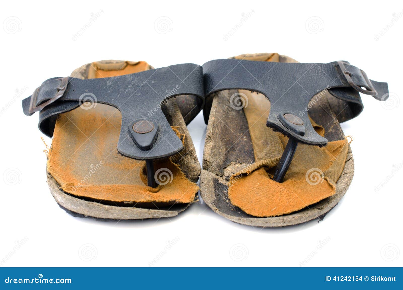 Old Sandals Over White Stock Photo - Image: 41242154