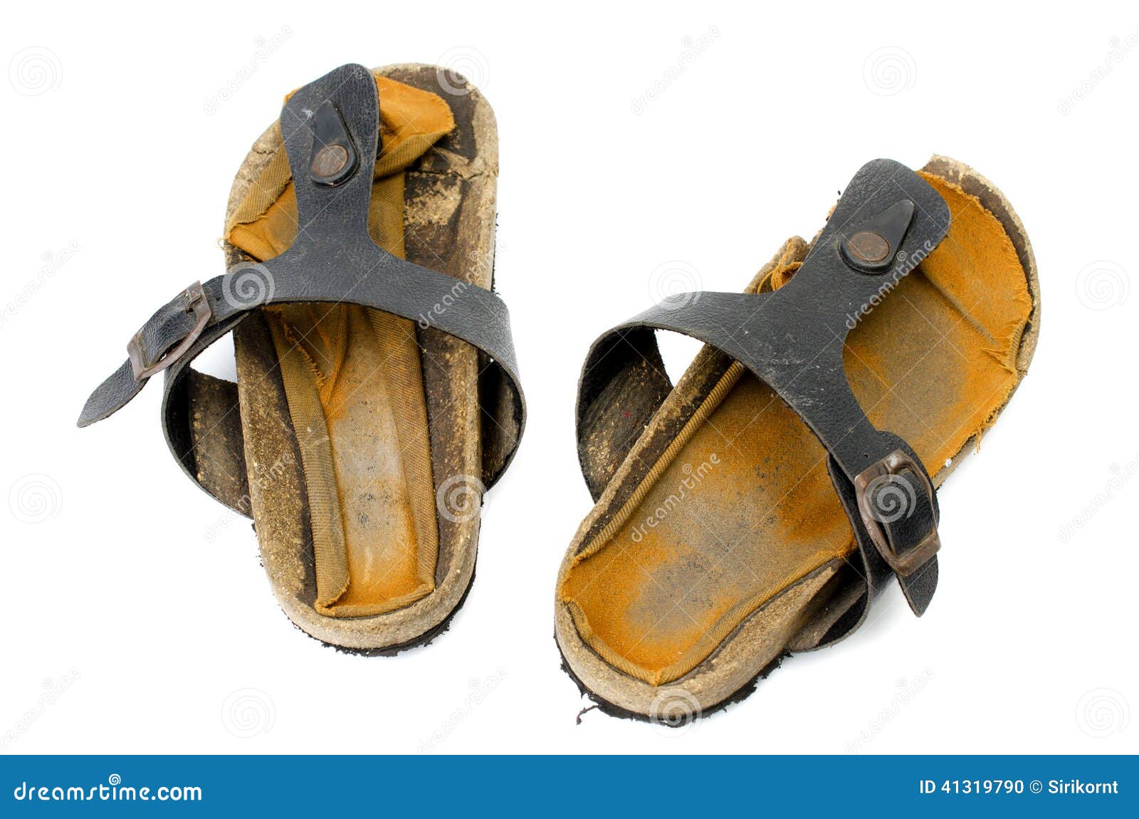 Old Sandals over white stock photo. Image of isolated - 41319790