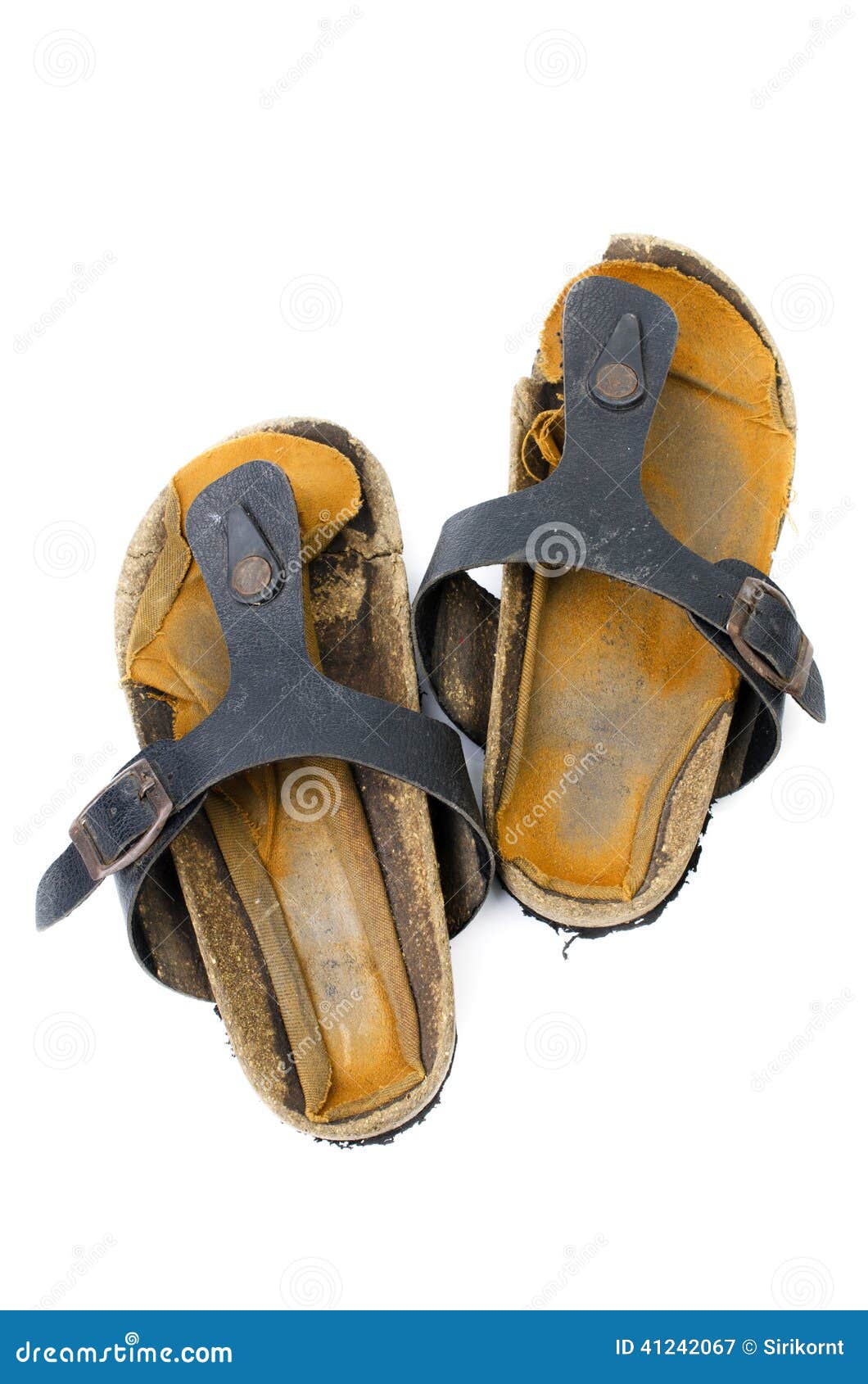 Old Sandals over white stock image. Image of informal - 41242067