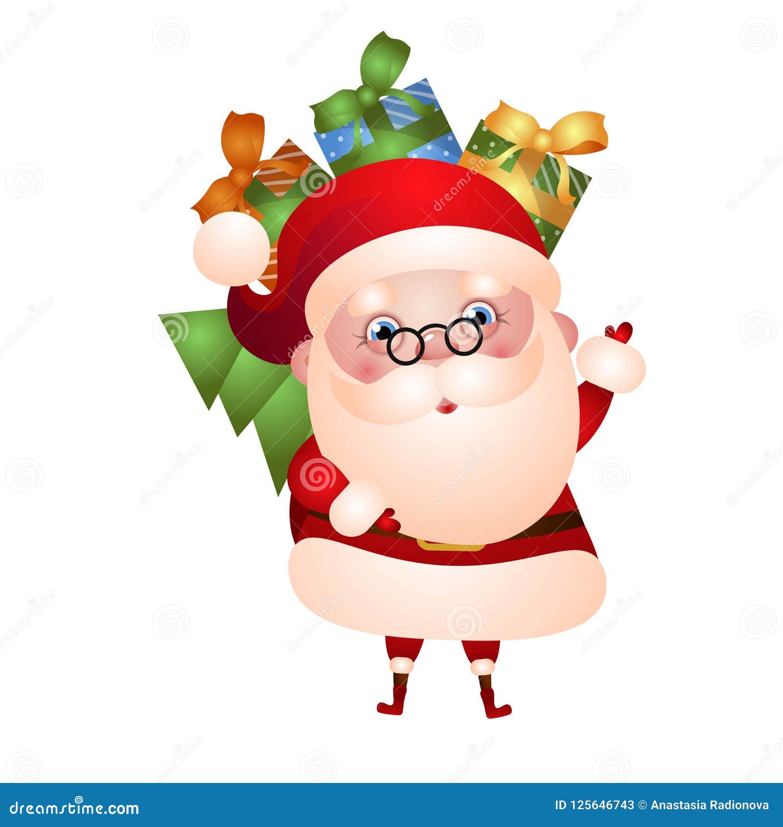 Old Santa Claus is Carrying a Bag of Gifts Stock Vector - Illustration ...