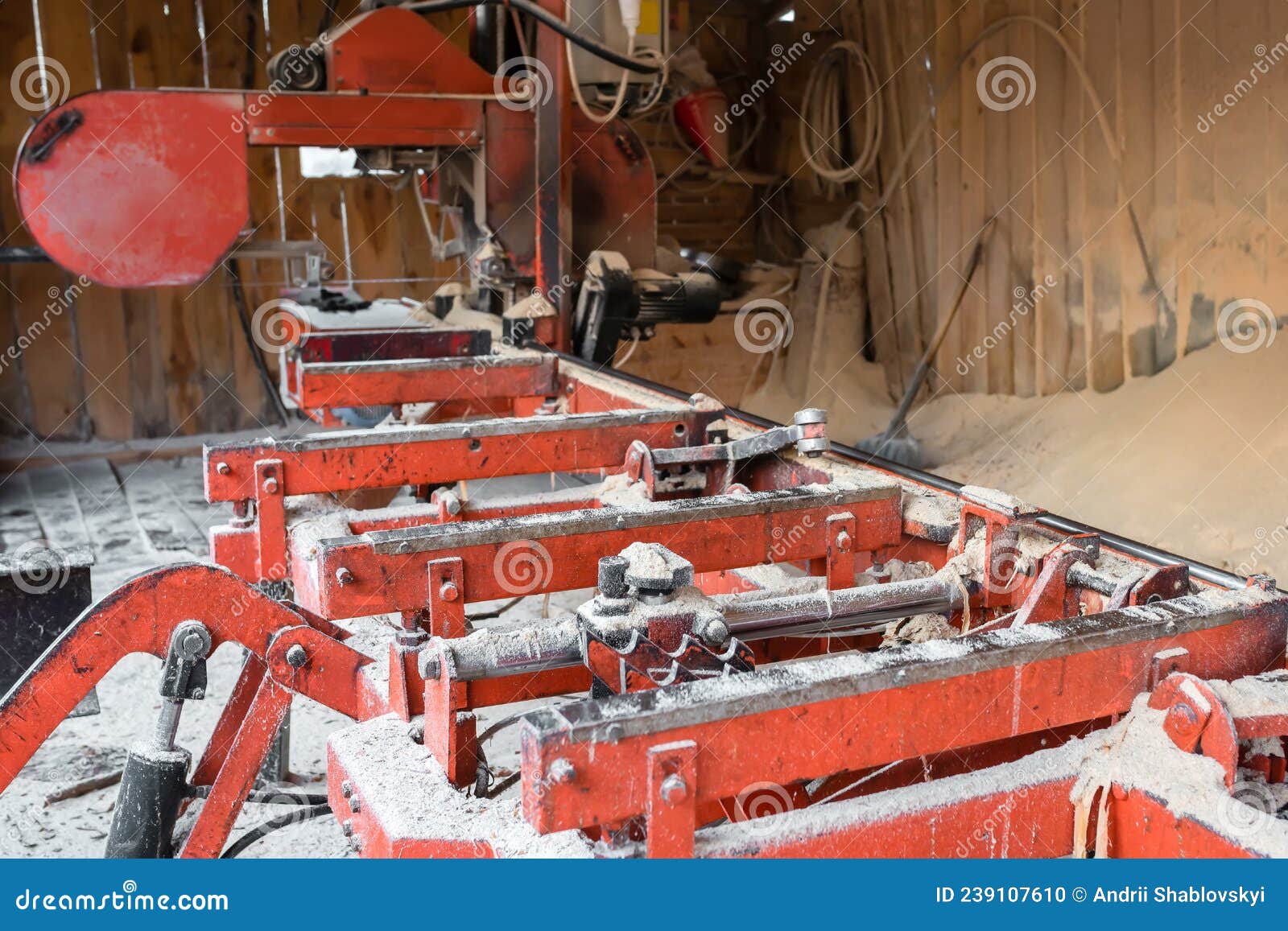 Old Sawmill Equipment. Woodworking Industry, Timber Industry Stock Photo Image of board