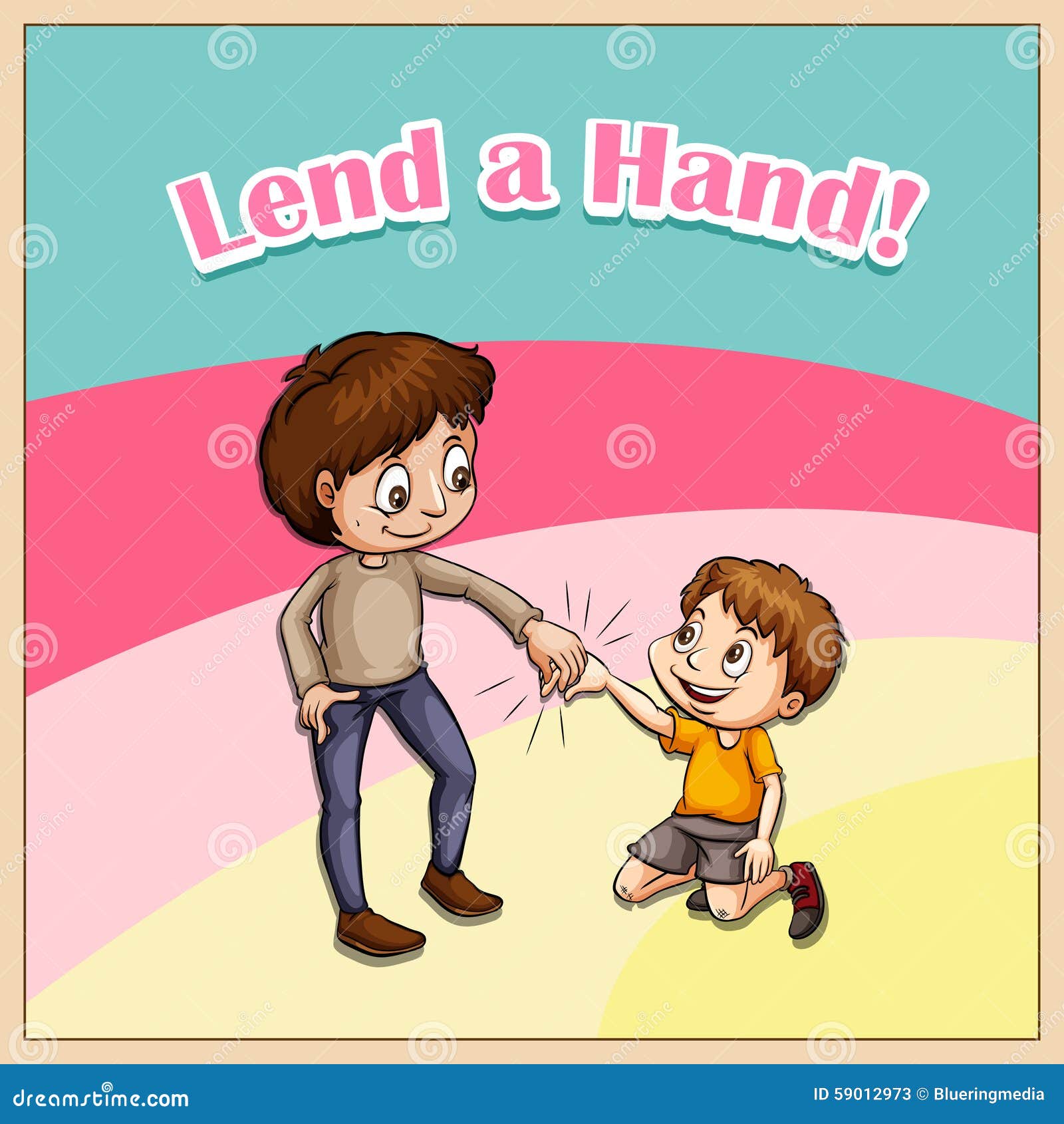 Old saying lend a hand stock vector. Illustration of hand 59012973