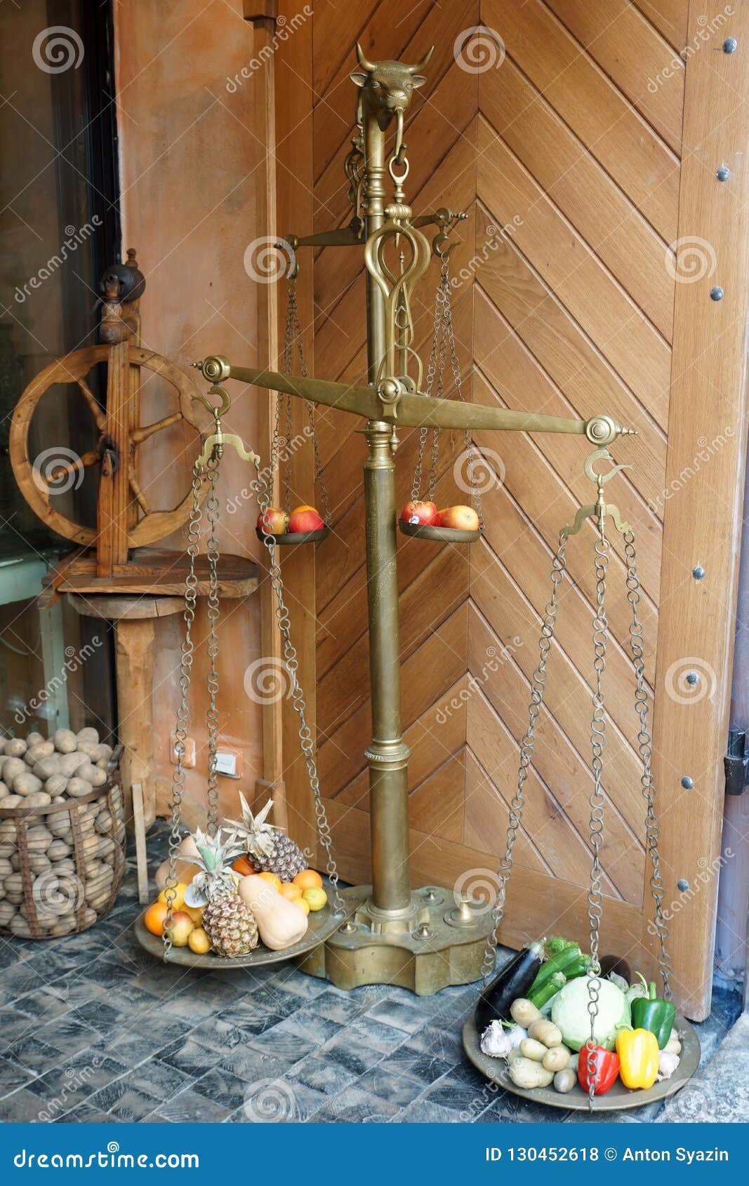 Old scales in the street stock photo. Image of bright 130452618