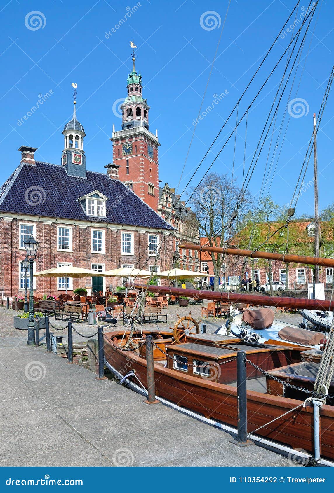 old scales and town hall,leer,east frisia,germany