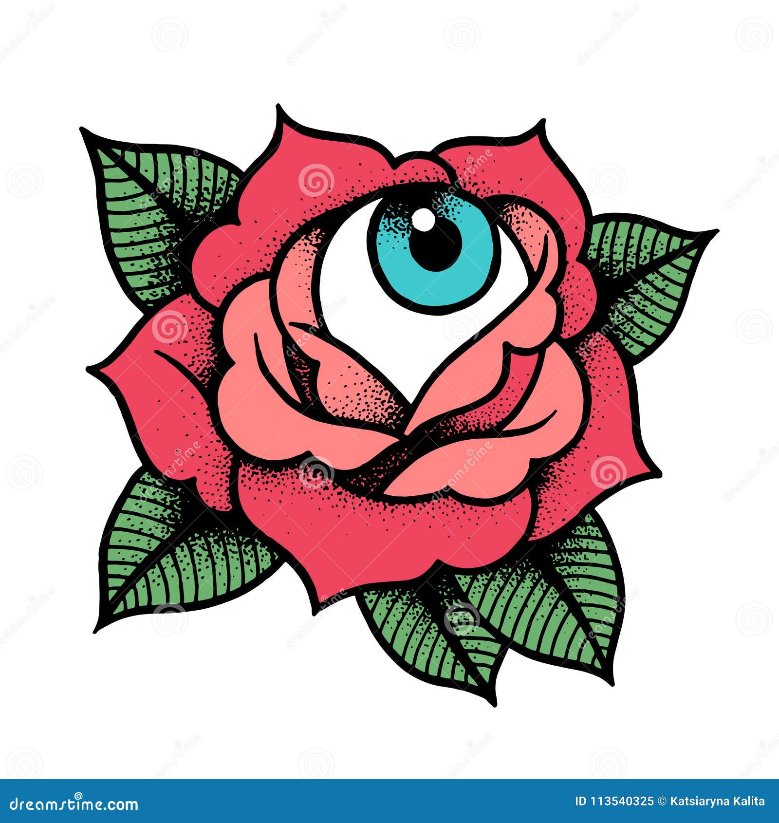 Tattoo With Human Eye Inside A Rose Flower Isolated On White Background  Vector Illustration Royalty Free SVG Cliparts Vectors And Stock  Illustration Image 157009820