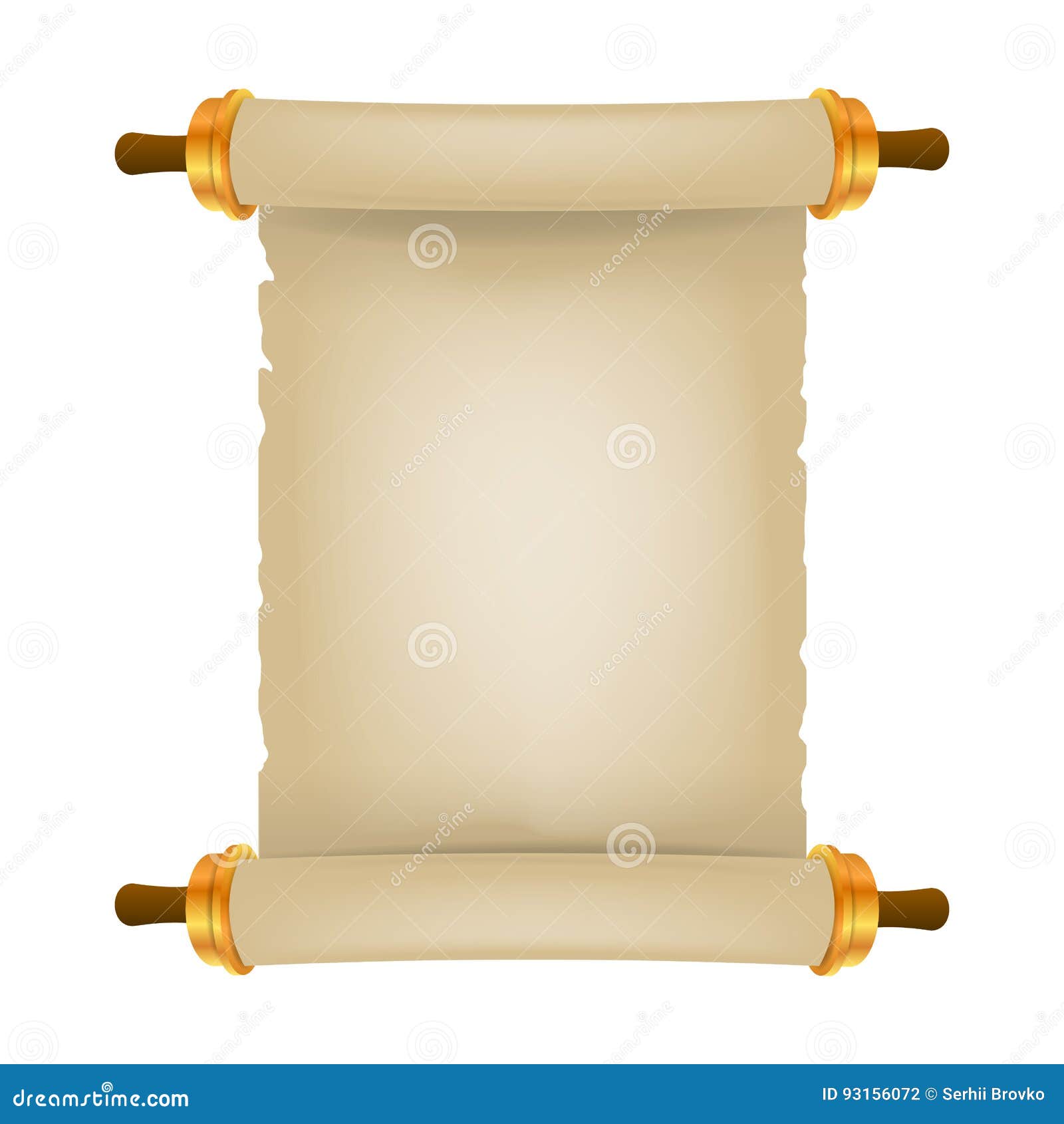 Blank Paper Scroll Isolated On A White Background Stock Photo