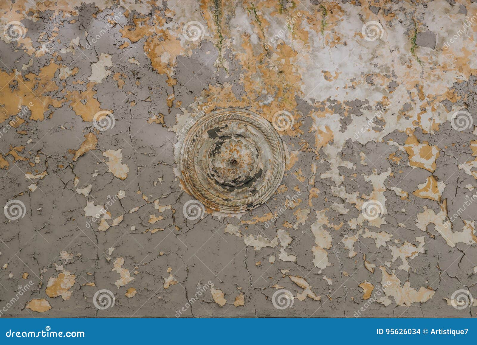 Old Scuffed Ceiling With Cracked Paint Stock Photo Image Of