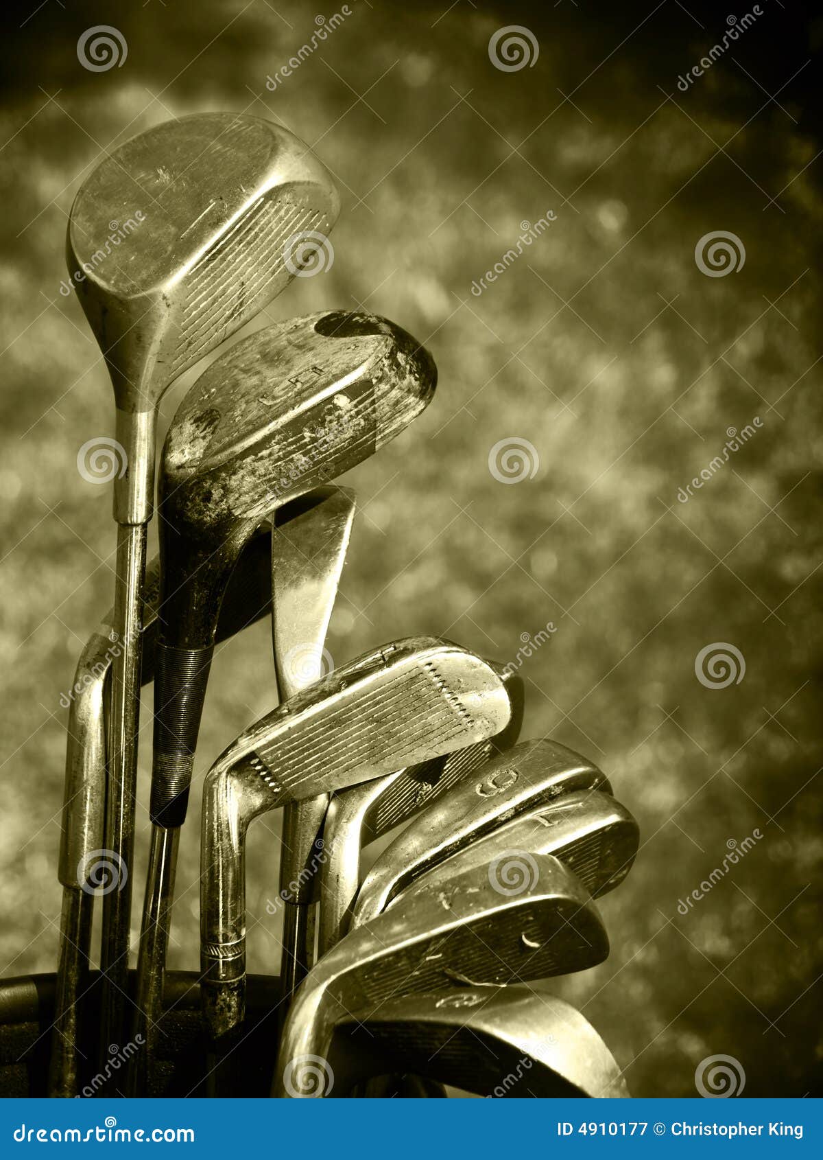 Old Set of Rough Used Golf Clubs Stock Image Image of cloud, leisure