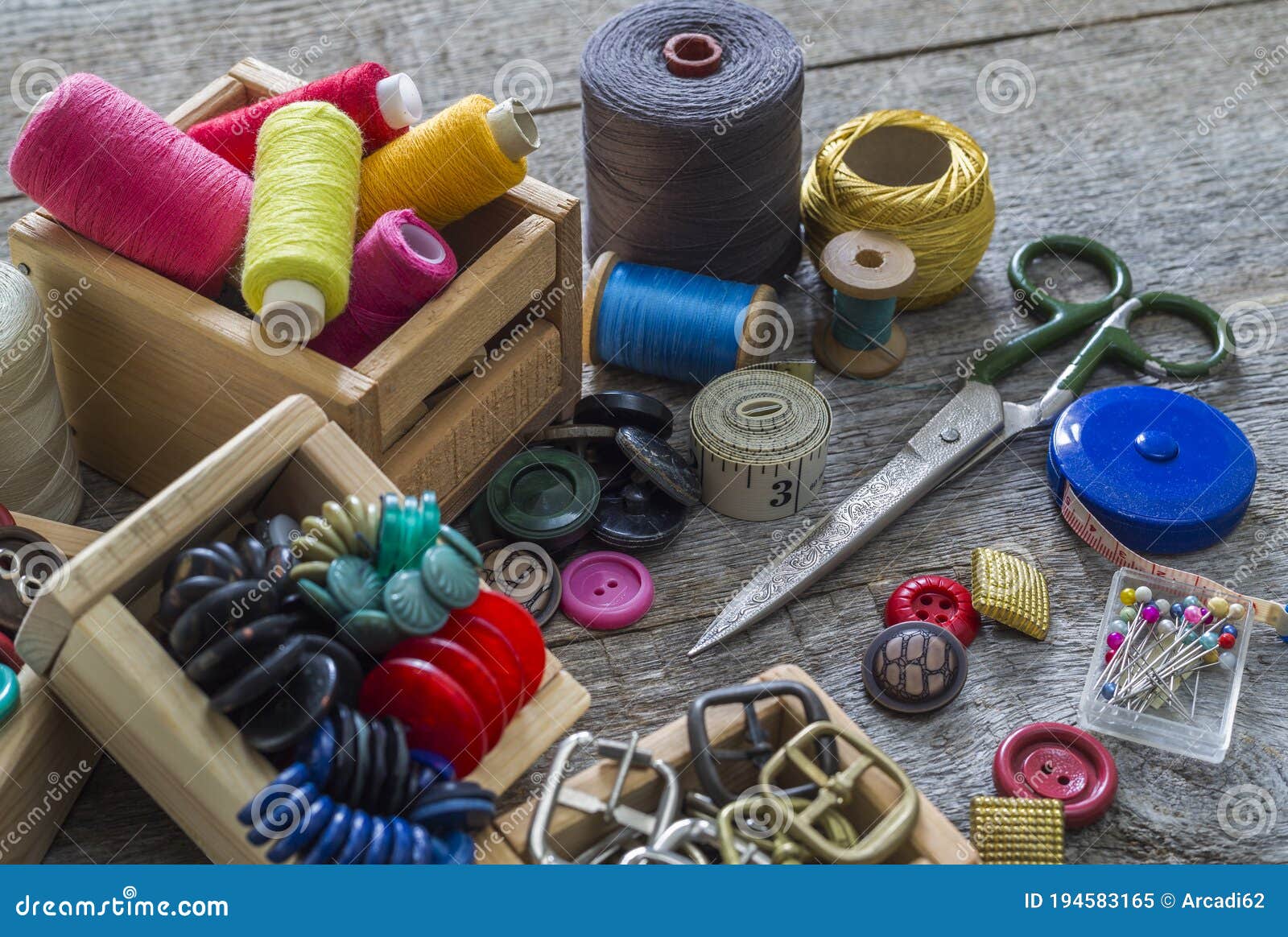 Old Sewing Accessories and Tools Stock Image Image of seamstress