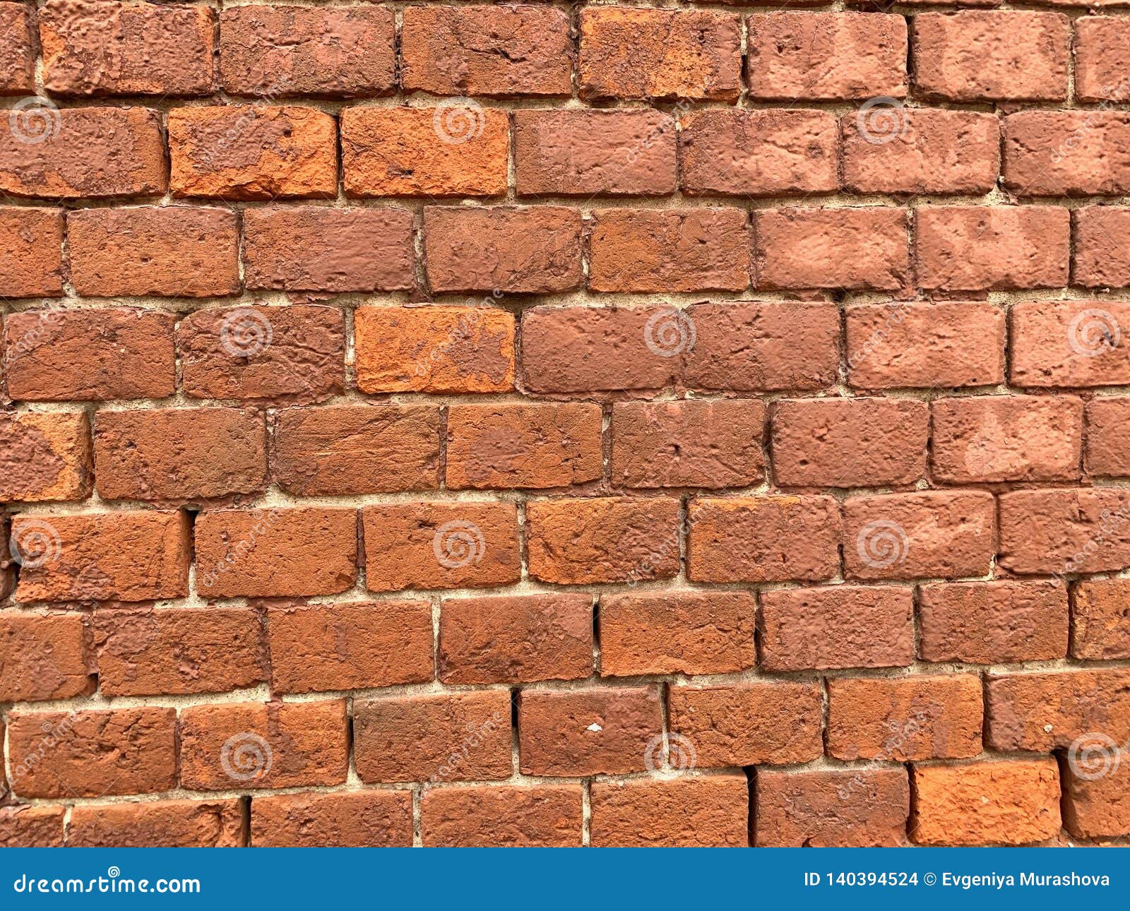 Old Shabby Chic Red Clay Brick Wall Background.horizontal Stock Photo