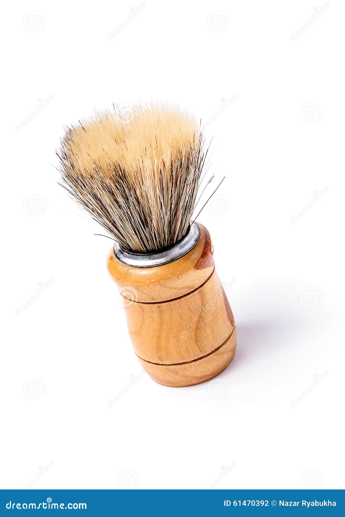 Old Shaving Brush Isolated on White Background Stock Photo Image of fashion, life 61470392