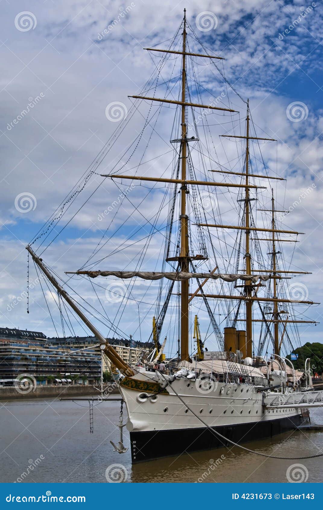 Old ship. Old sailing ship anchored at Buenos Aires, Argentina