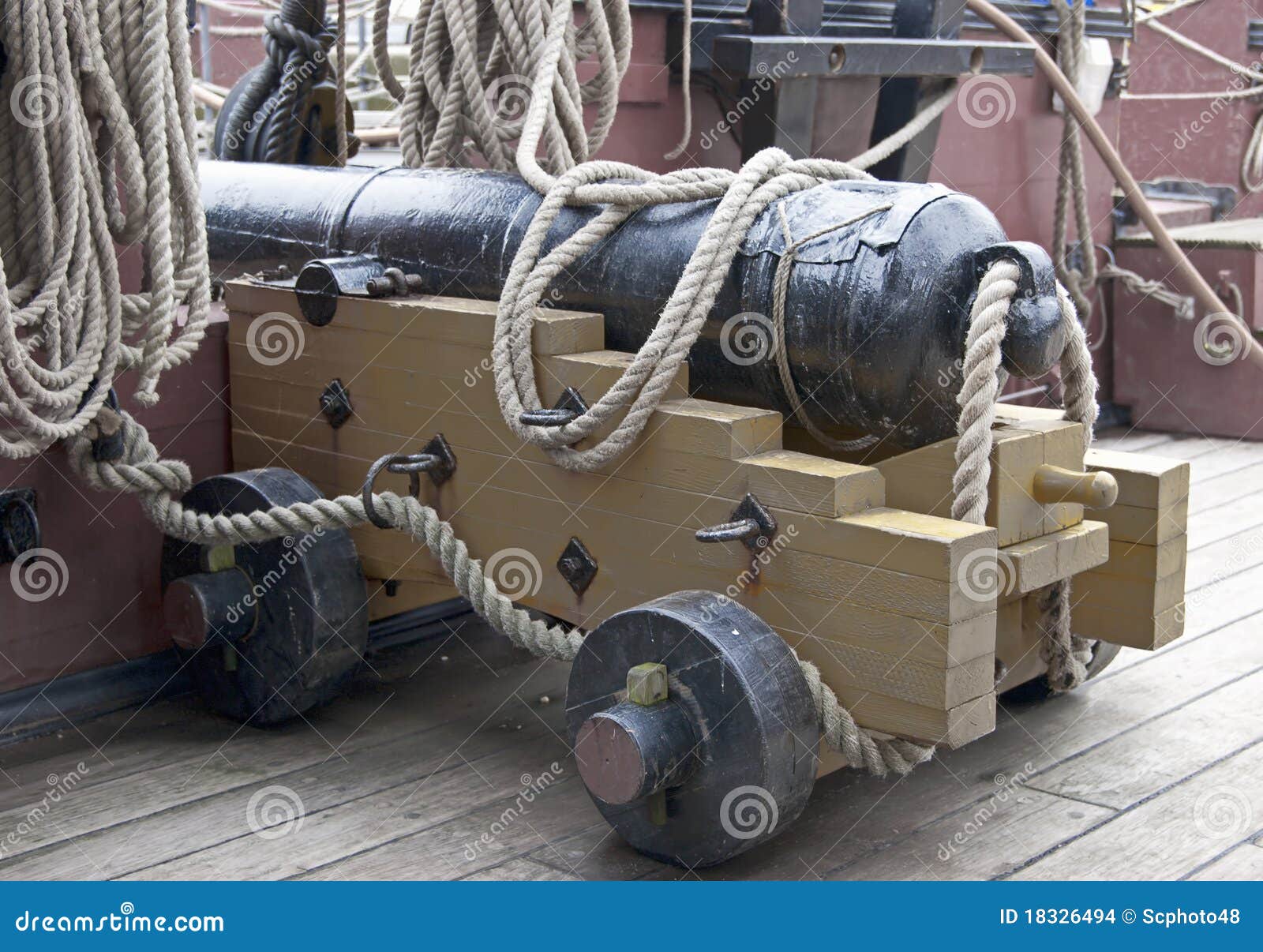 Old ship cannon stock photo. Image of boat, history, fortress 18326494