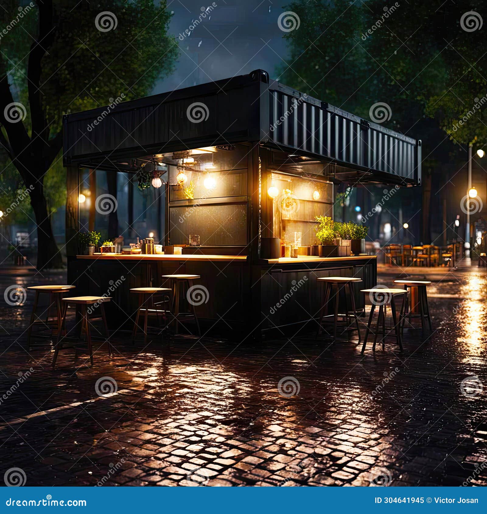 Old Shipping Container is Converted into a Chic Coffee Shop, Generative