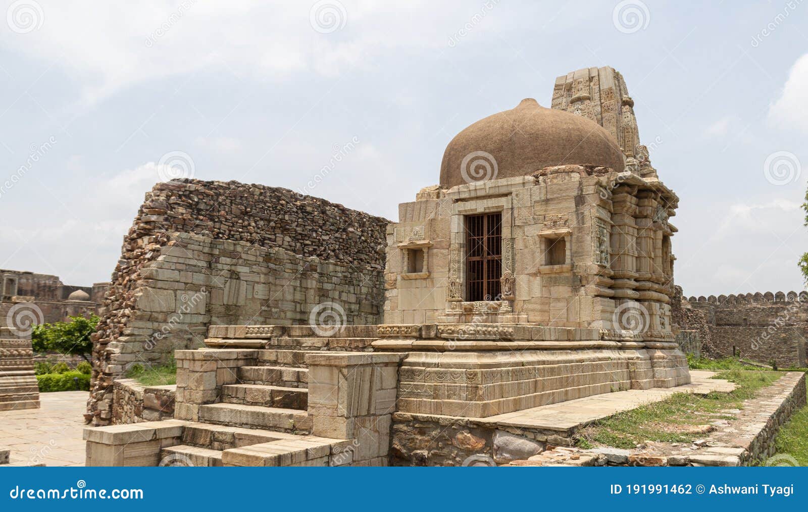 old shiv temple in chittorgarh fort, rajasthan