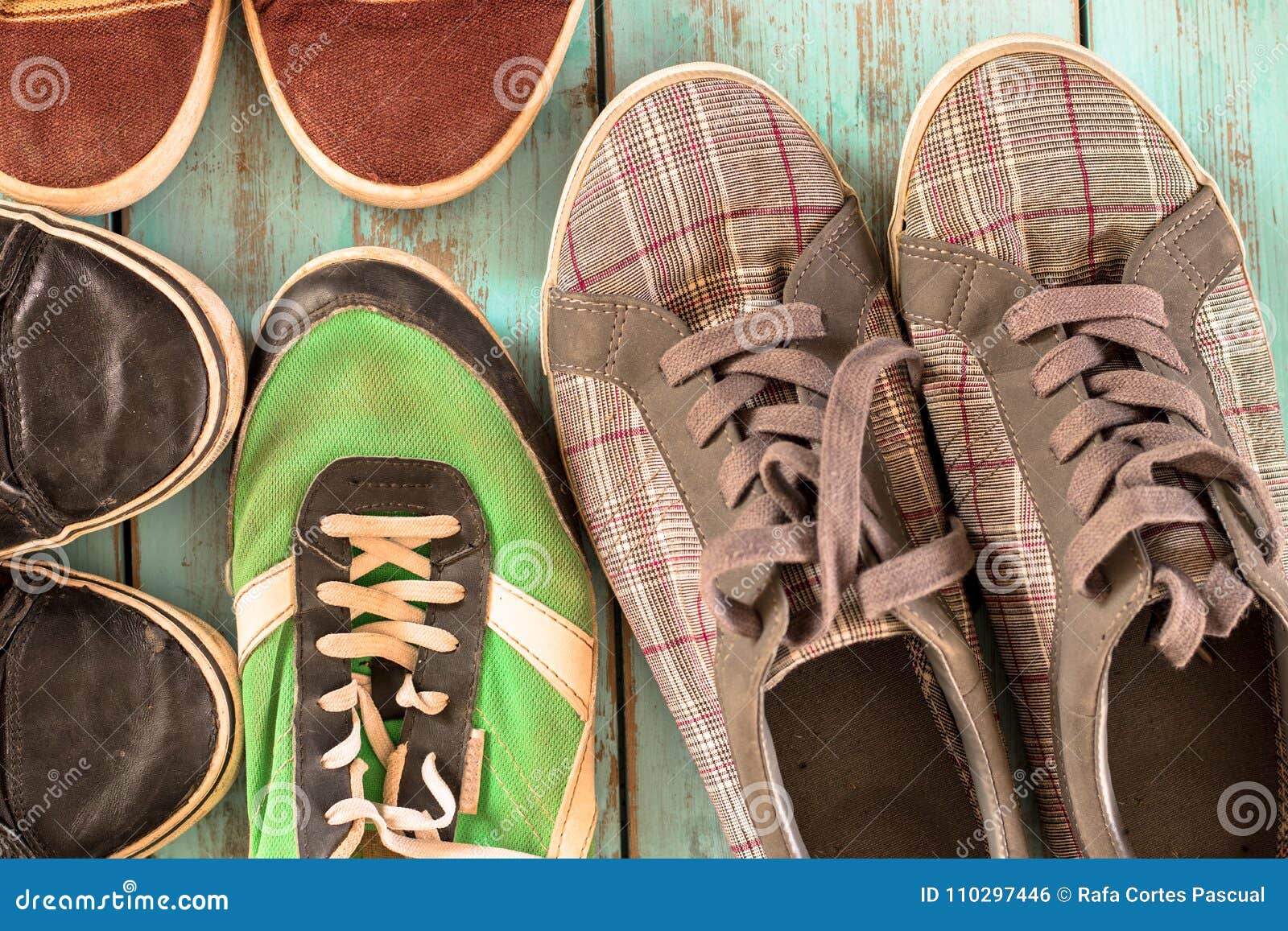 Old Shoes. Various Colors and Vintage Style Stock Photo - Image of male ...