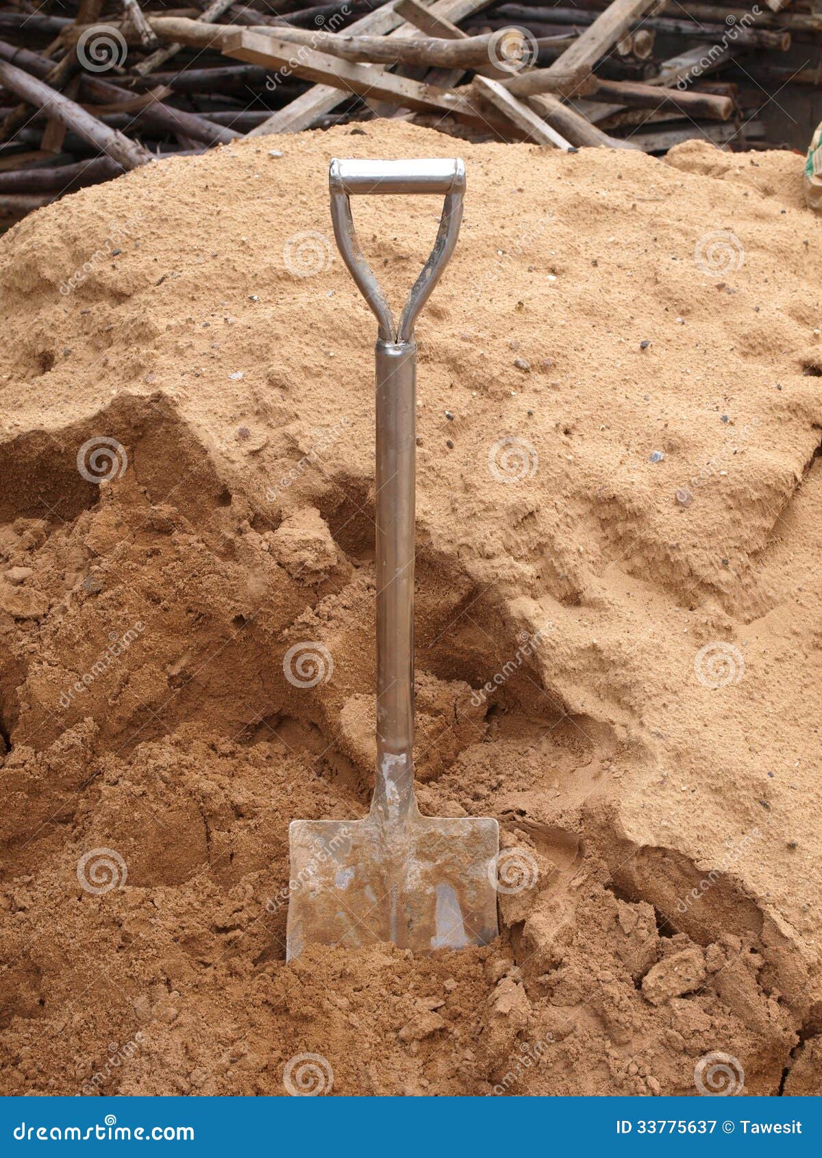 Old Shovel Dig In Sand Royalty Free Stock Photography Image 33775637