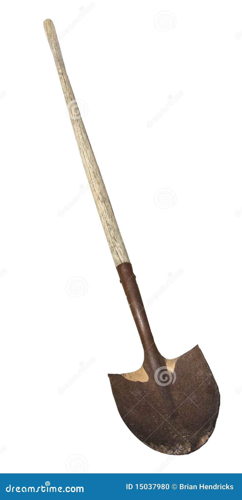an old shovel  on white
