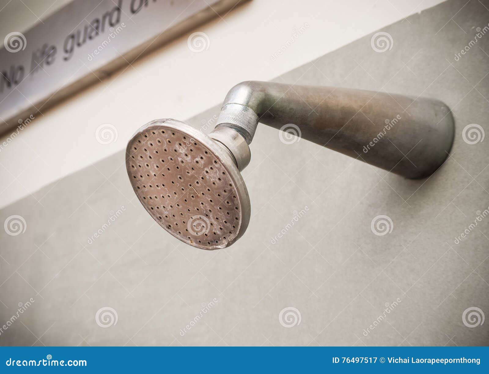 Old shower head stock image. Image of home, chrome, cold 76497517