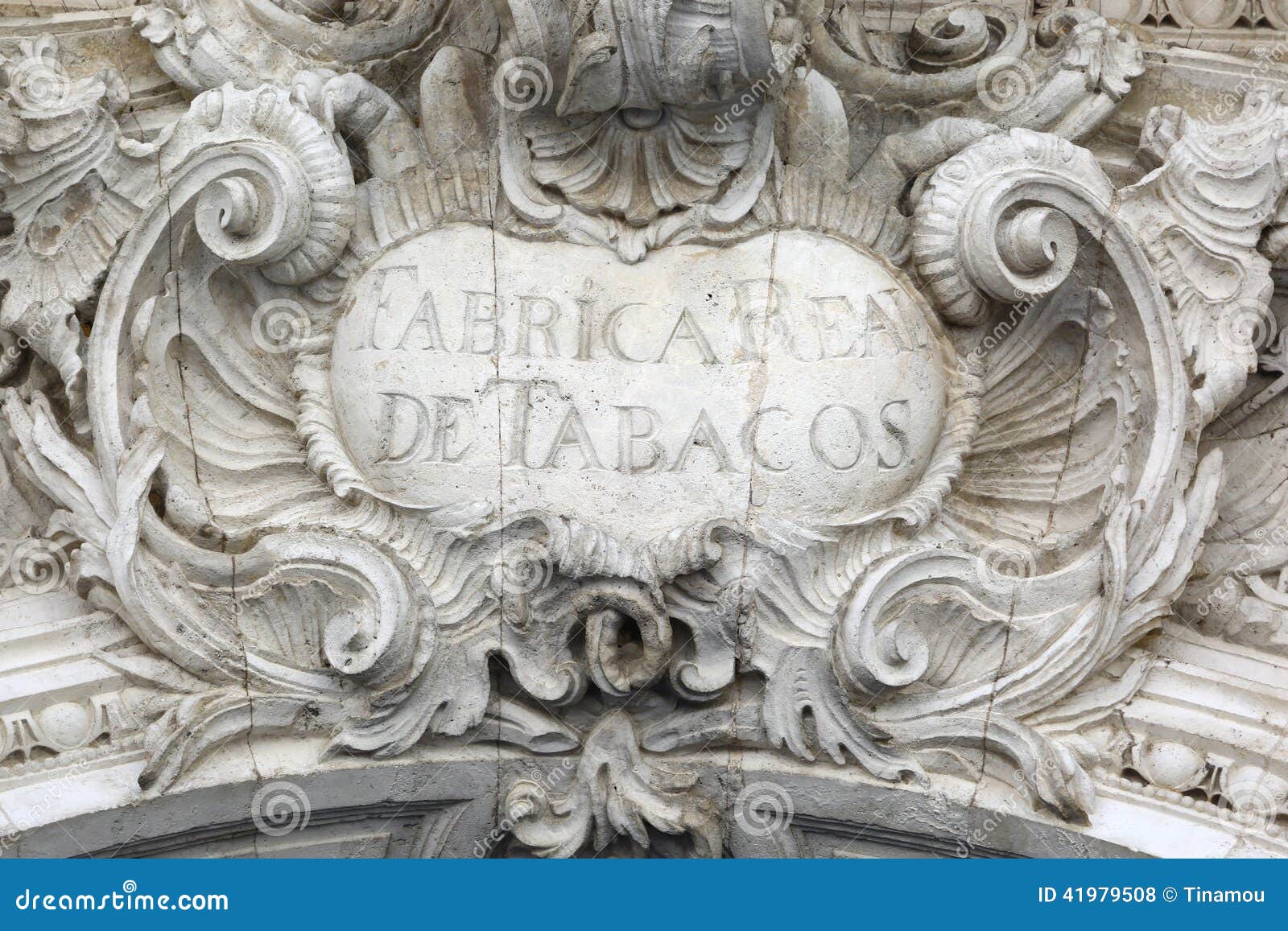 old sign, fabrica real de tabacos in sevilla