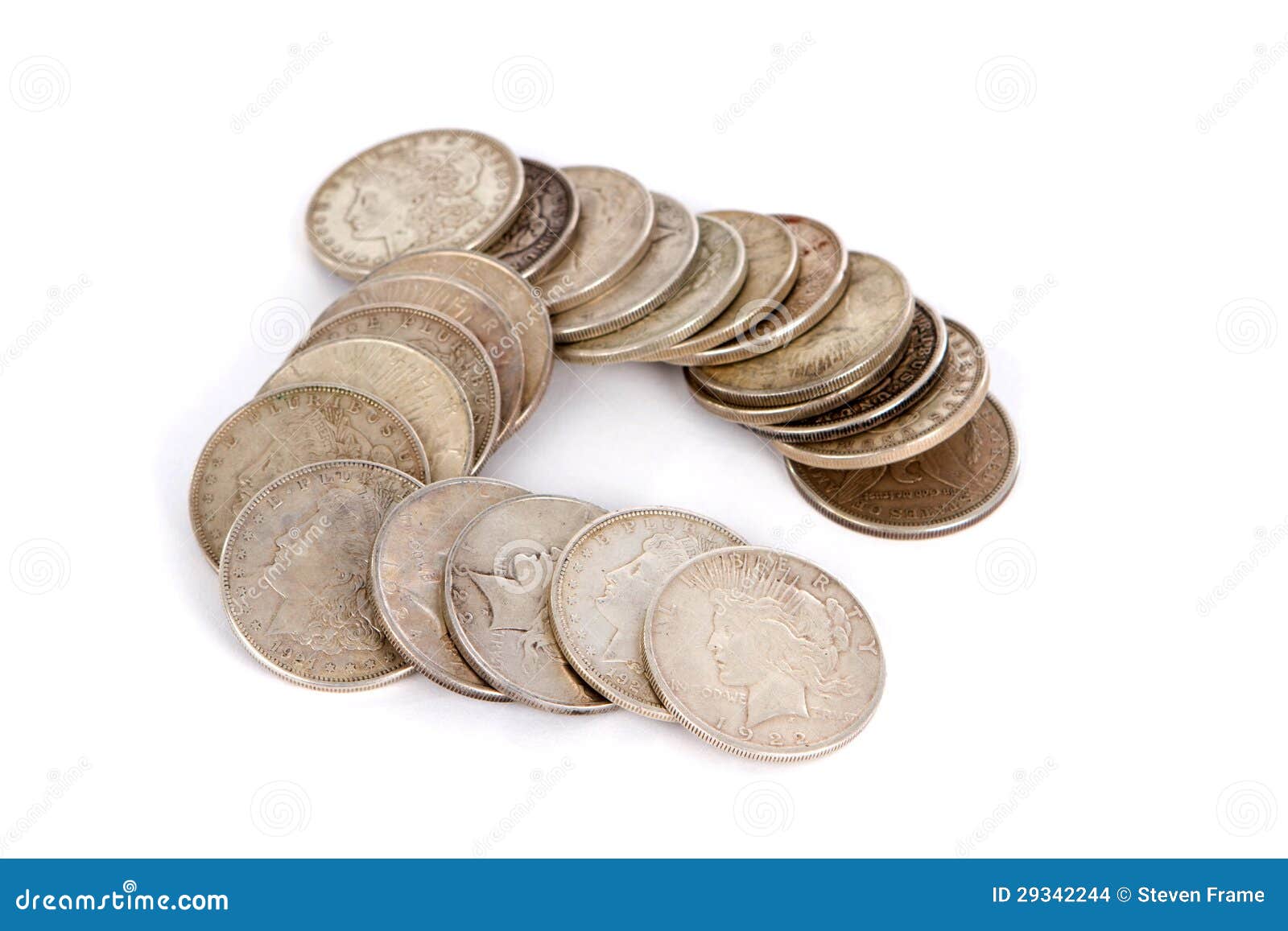 Old Silver Dollars stock photo. Image of valuable, historical 29342244