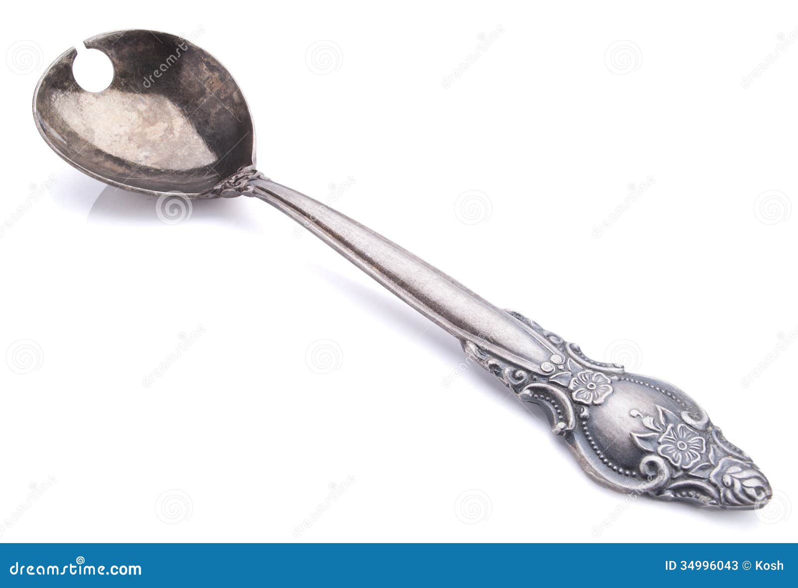 Old Silver Spoon with Ornament Stock Image Image of shine, metallic