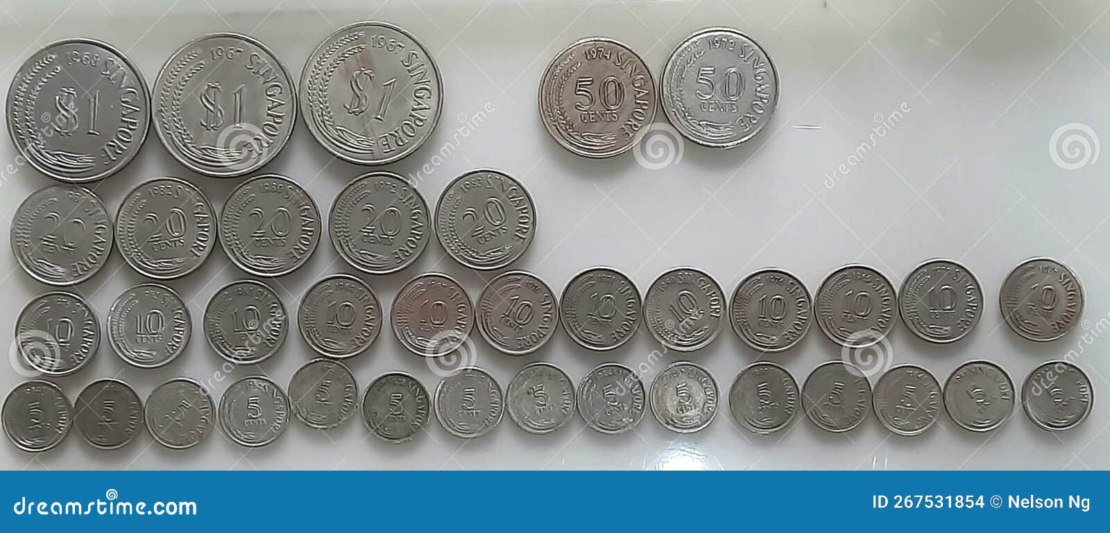 Old Singapore Coins Currency in Different Shape and Size Stock Photo -  Image of business, coins: 267531854