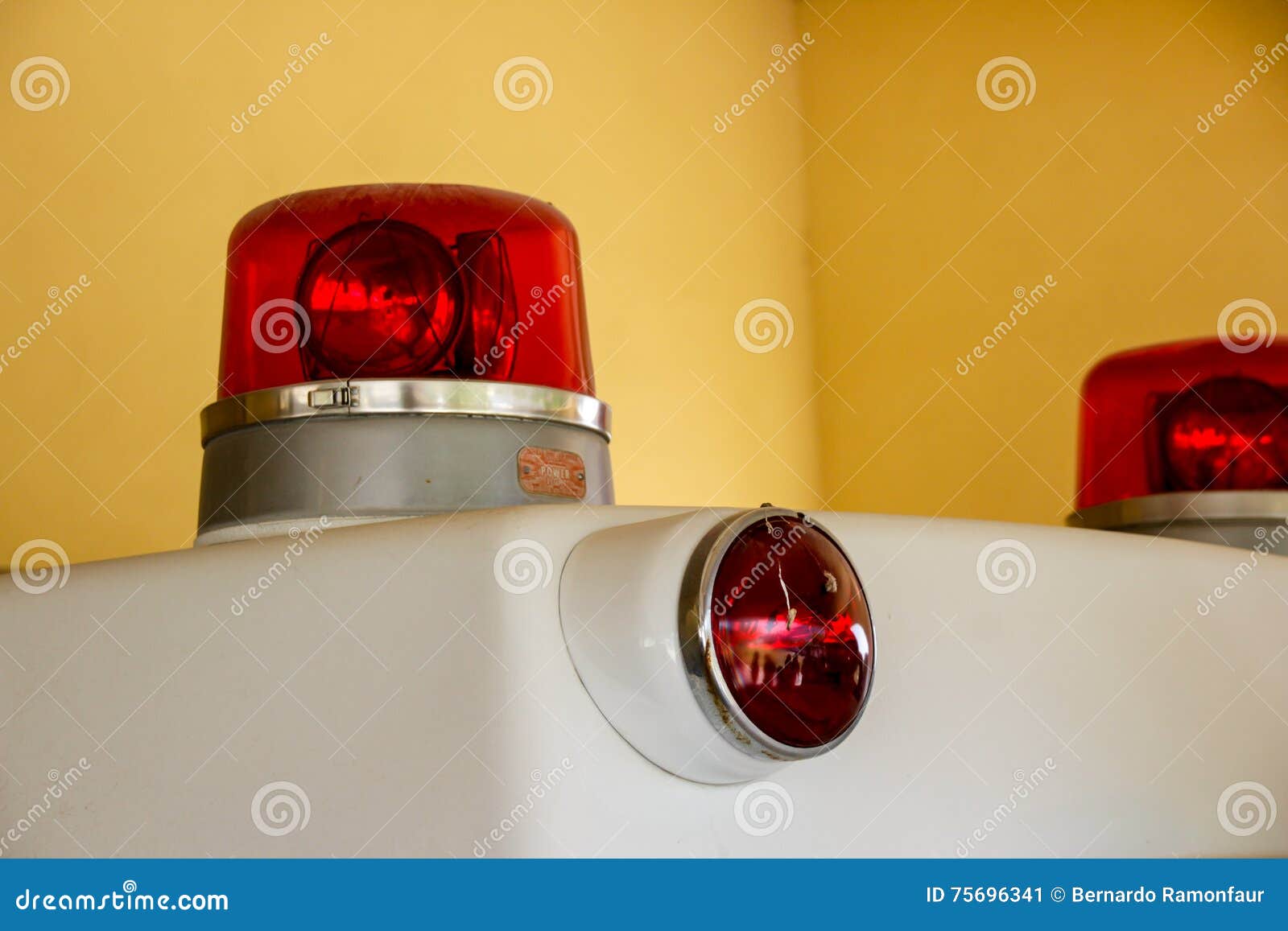 Old siren ambulance light stock image. Image of metal 75696341