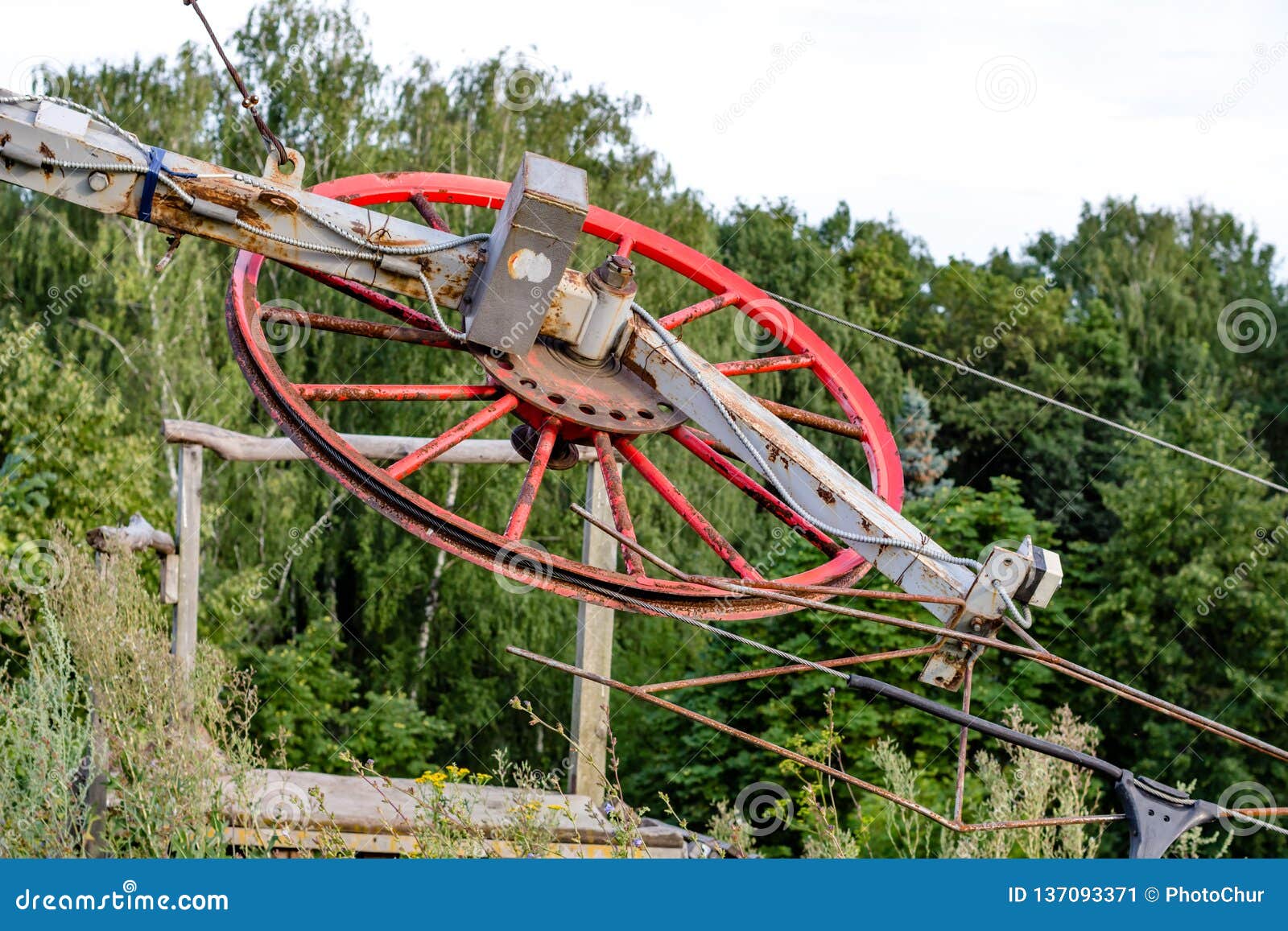 Old ski lift equipment stock image. Image of lift, engine 137093371