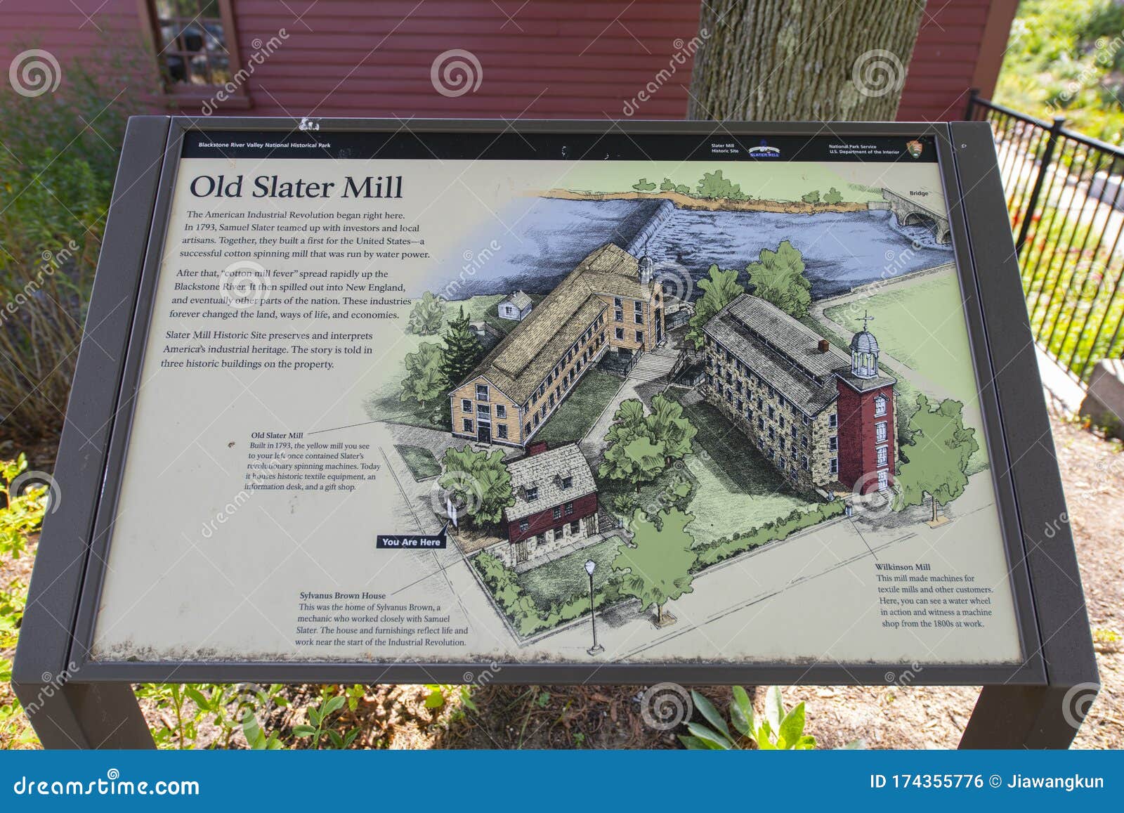 old slater mill national historic landmark, pawtucket, ri, usa
